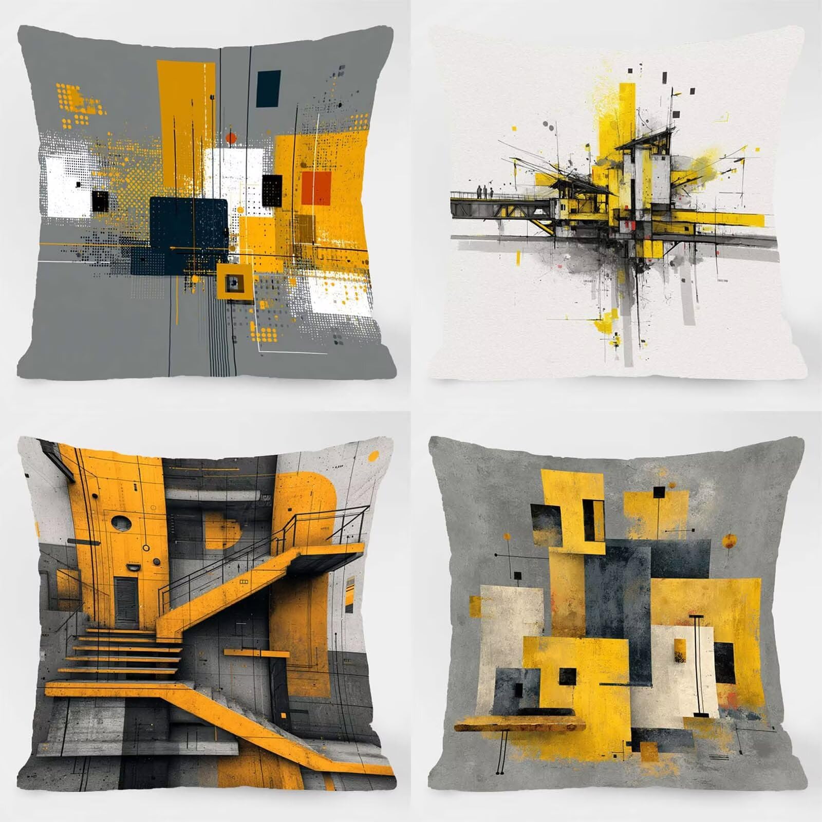 Kissenbezug 65x65 Outdoor Kissenbezug 65x65CM Doppelseitiger Druck Modern Deko Sofakissen Bezug Geometrie Quadrat Kopfkissen Bezug für Frühling Sofa Bett Deko, Geschenke für Frauen (Samt) BZ-18135
