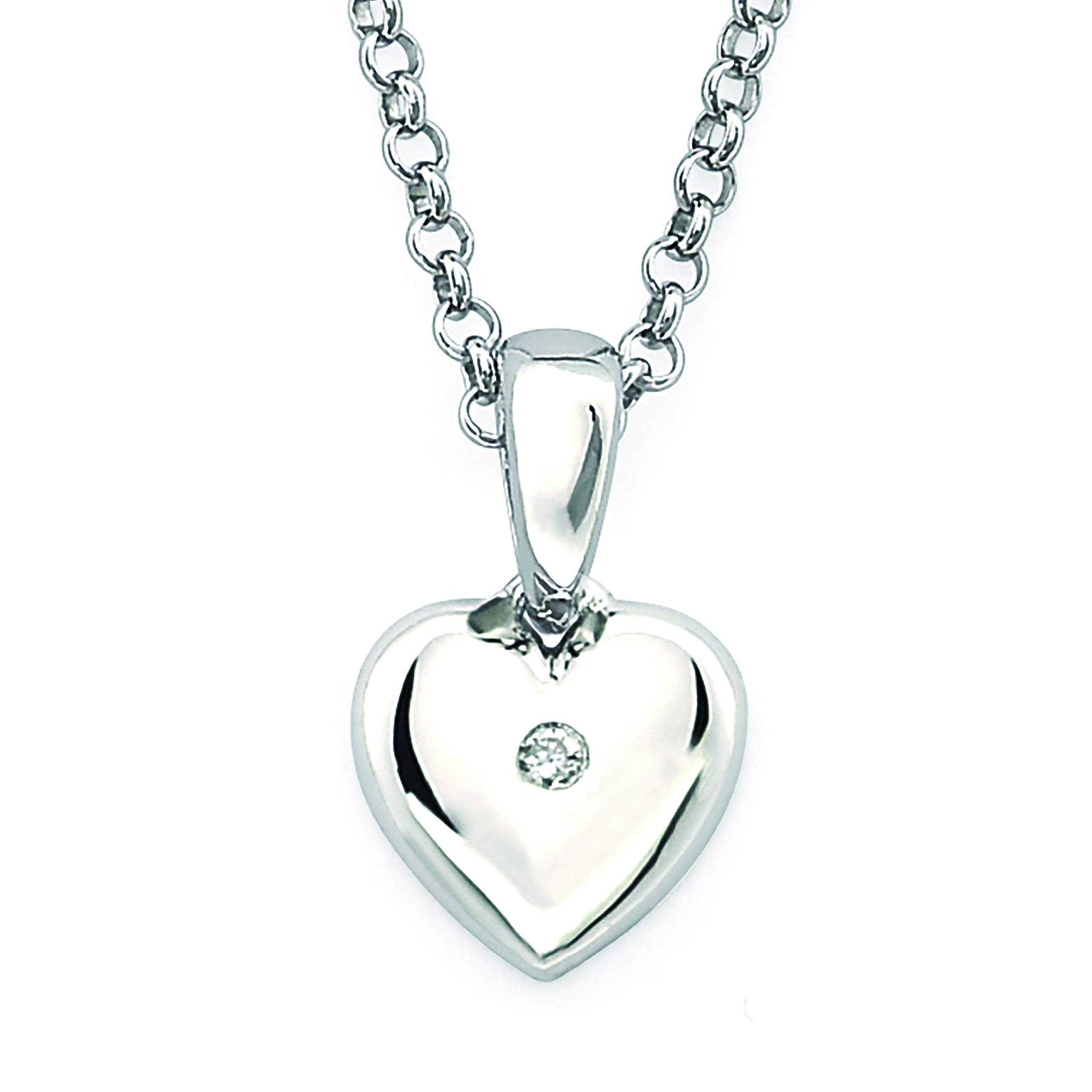 Little Diva Diamonds 925 Sterling Silver Diamond-Accented Heart Pendant Necklace or Earrings for Girls (I Color, I1 Clarity)