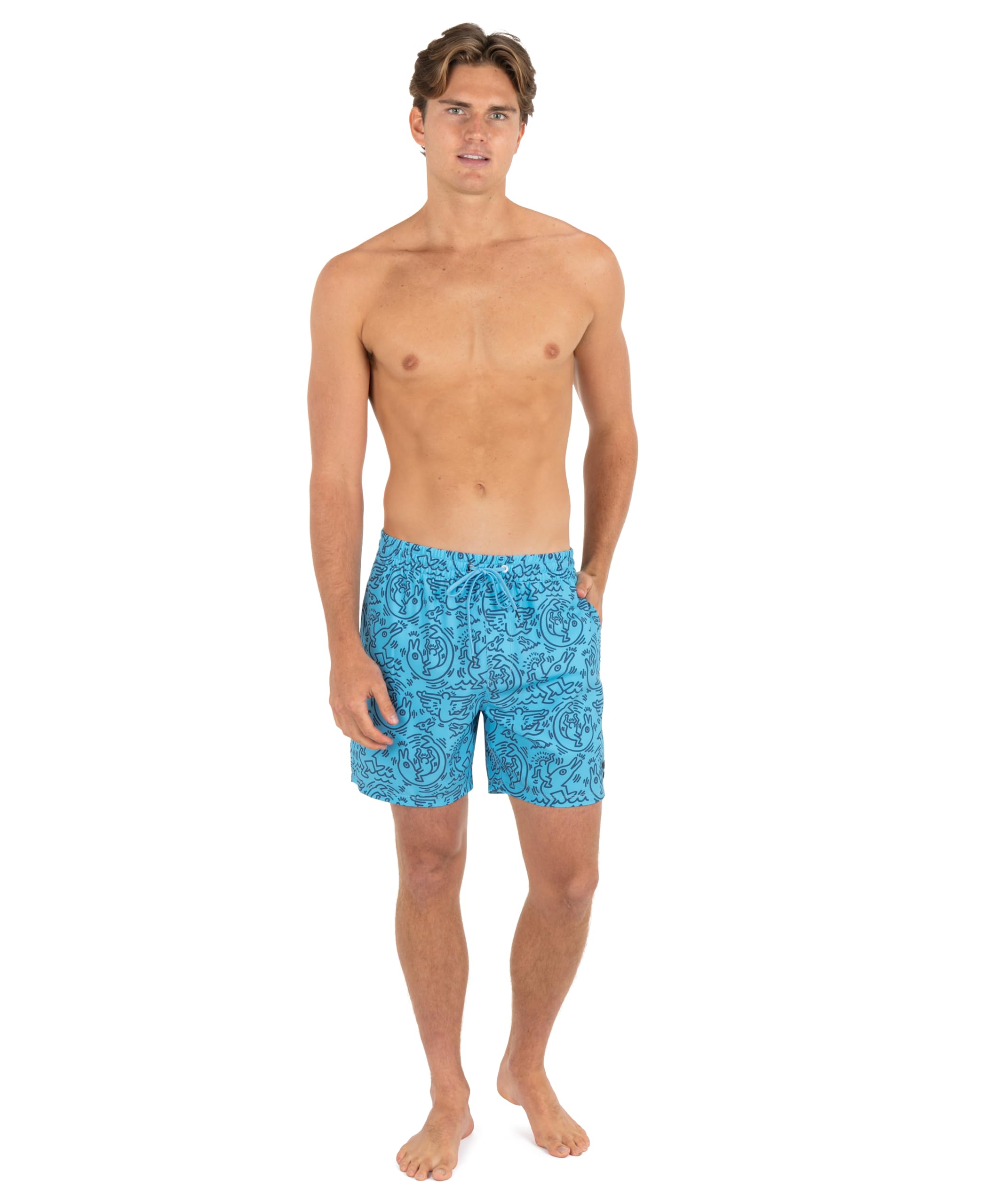 Hurley Herren-Badeshorts, 4-Wege-Stretch, 15,2 cm Innennaht, 43,2 cm Außennaht, schnell trocknende Badehose, elastischer Bund