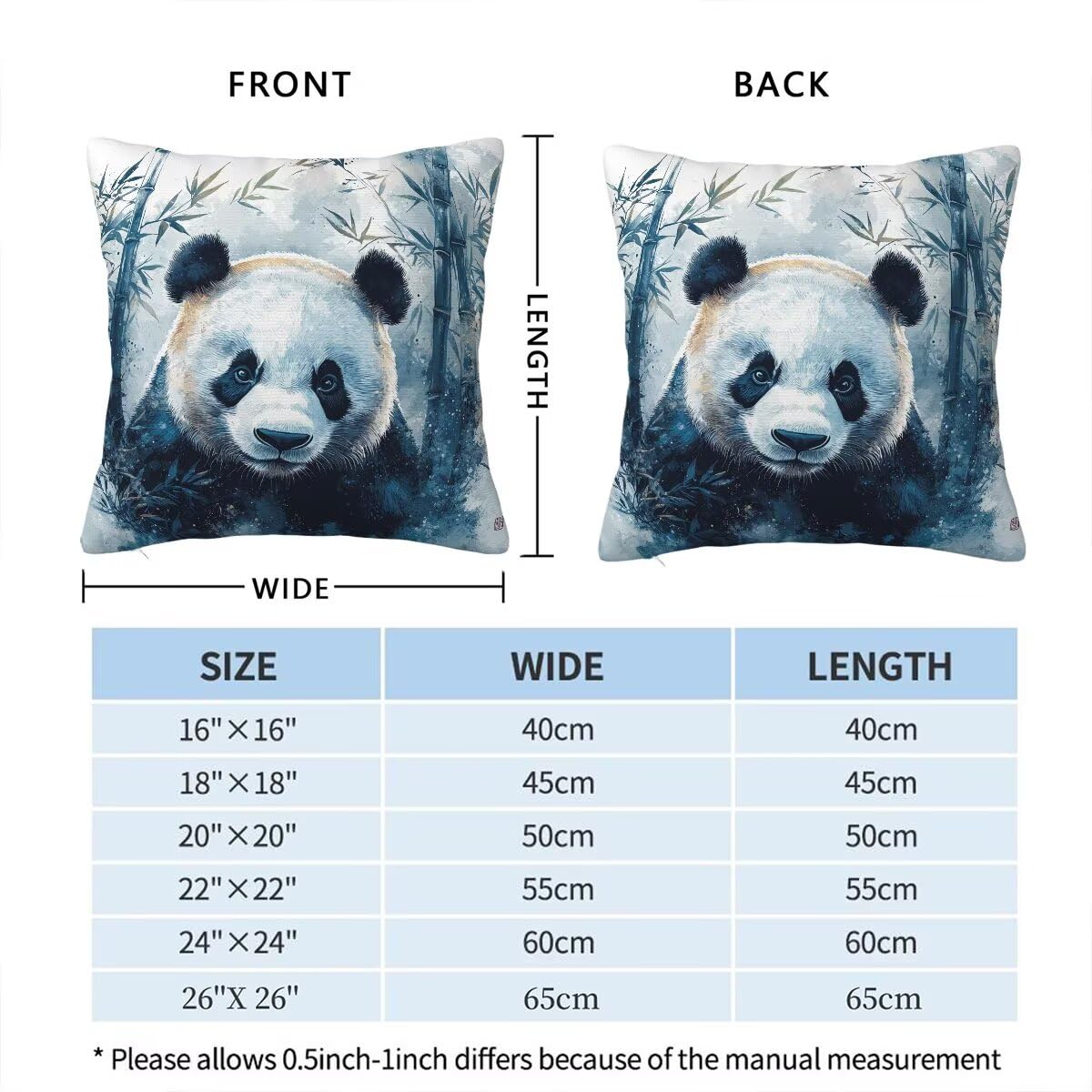 Federe Cuscini Divano 60x60 cm, Grigio Cuscini per Divano, Velluto Federe Cuscino Letto Impermeabili Set da 4, Copricuscini Panda Motivo con Cerniera Invisibile Design per Sofá, Regalo Donna F-29