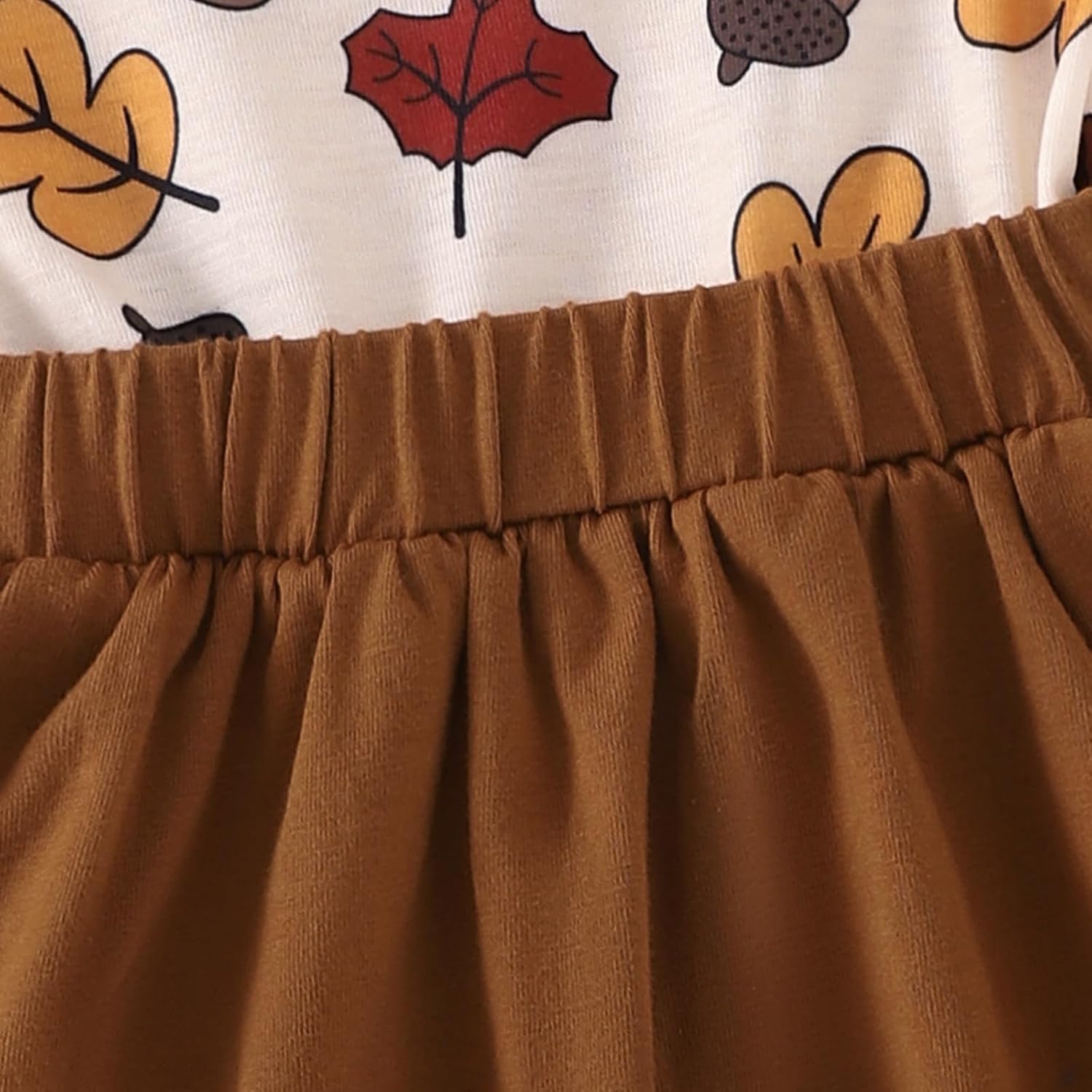 Thanksgiving Baby Girl Outfits Infant Clothes Long Sleeve Ruffle Autumn Leaf Romper Turkey Skirt Headband 2Pcs Set