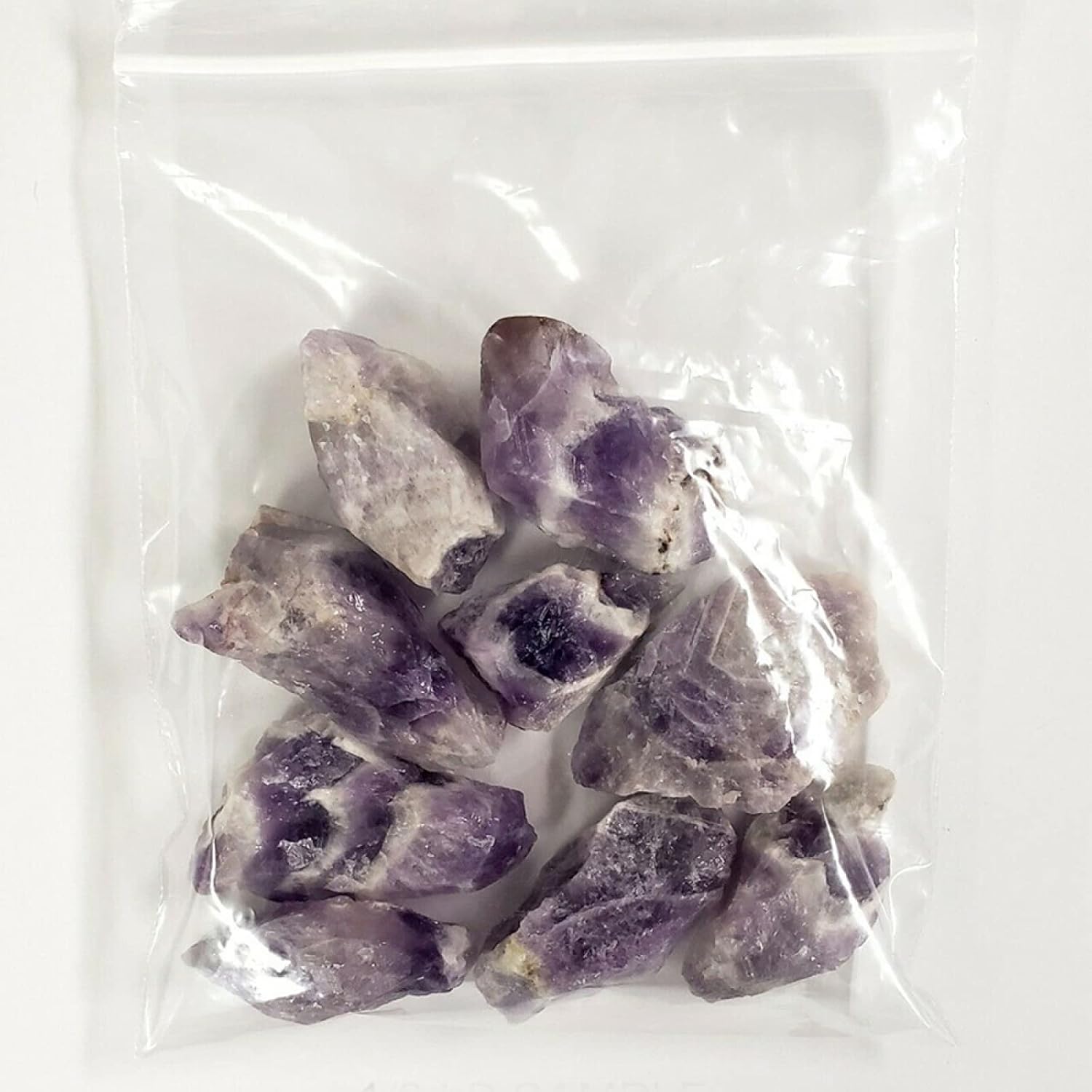 Natural Bulk Raw Chevron Amethyst Crystal Diffused Stone Mineral Specimen Collection Home Decor,250g (10-15Pcs)