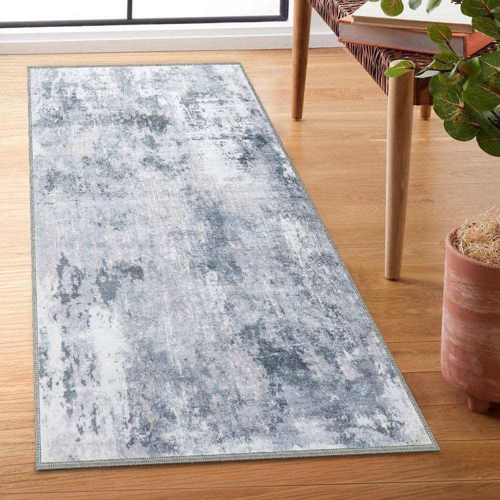 Hallways Runner Rug, 2x8 Washable Runner Rug Non Skid Runner Rugs for Kitchen with Rubber Backing, Abstract Print Floor Carpet Runner for Entryway Laundry Bedroom Living Room