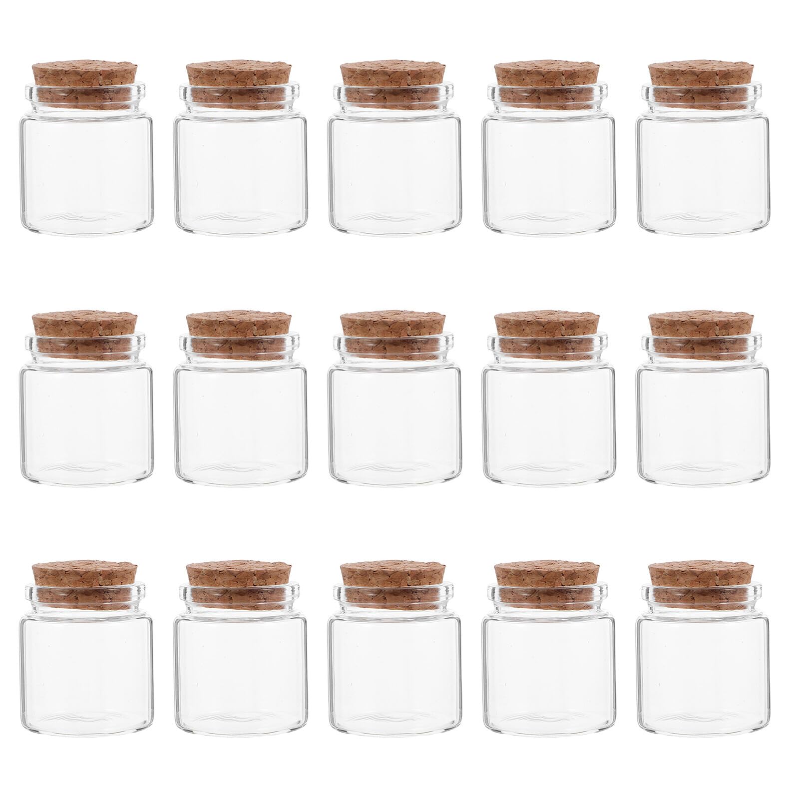 iplusmile 15pezzi Bottiglie in Vetro Tappi di Sughero Mini Fiale Decorative Vuote per Progetti Fai da Te Barattoli di Vetro Rotondi per Messaggi e Ricordi con Sabbia Artistica