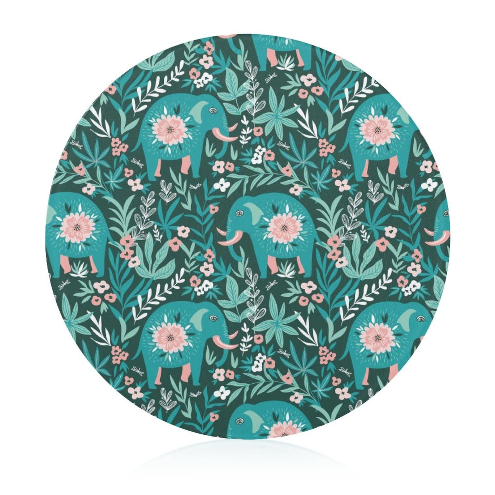 Planche à découper en verre anti-odeur et résistante au chaud motif éléphant 20 cm
