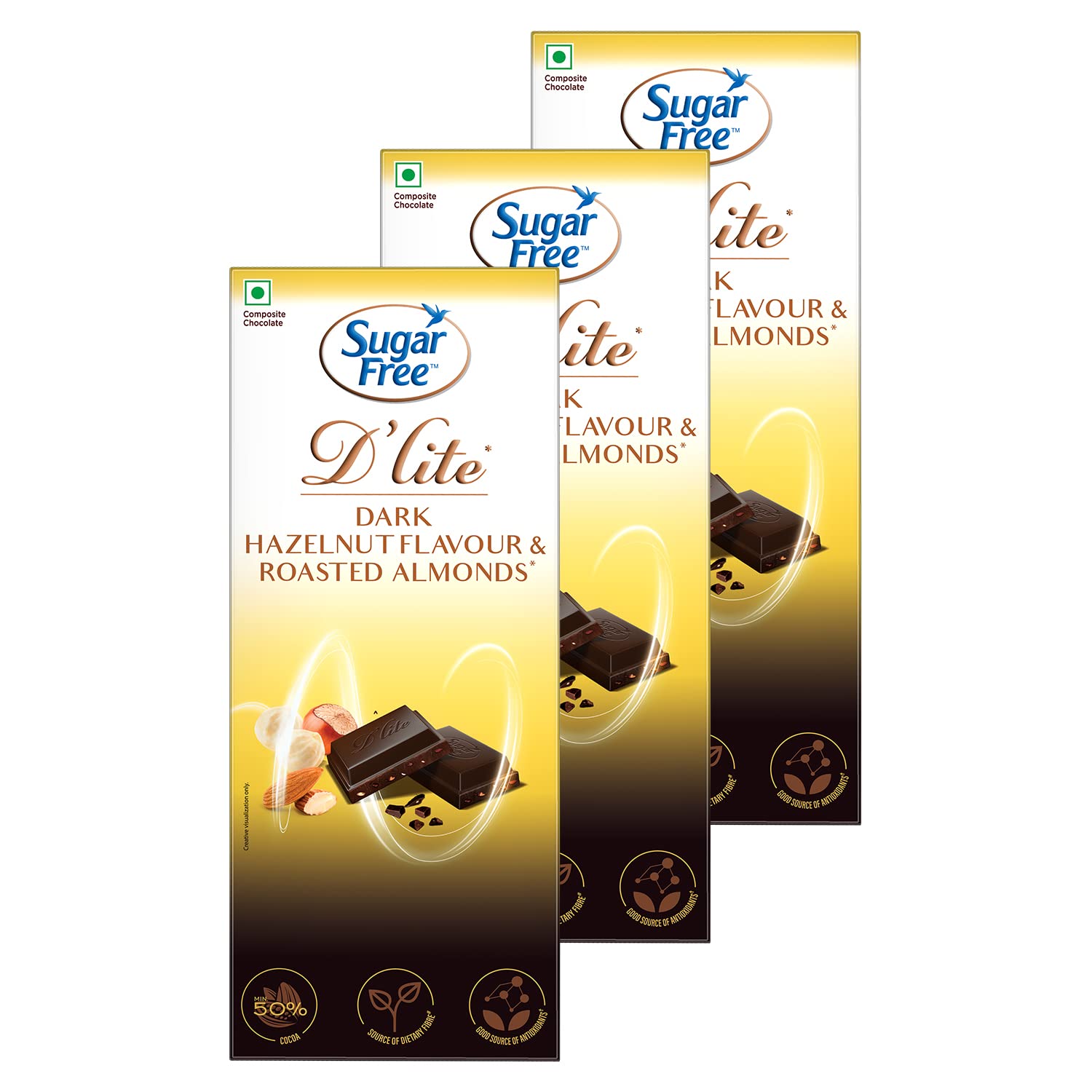Sugar Free Dlite Hazelnut & Almonds Dark Chocolate Bar, 80 Grams (Pack of 3) (B08LKW3GLL) Amazon Price History, Amazon Price Tracker