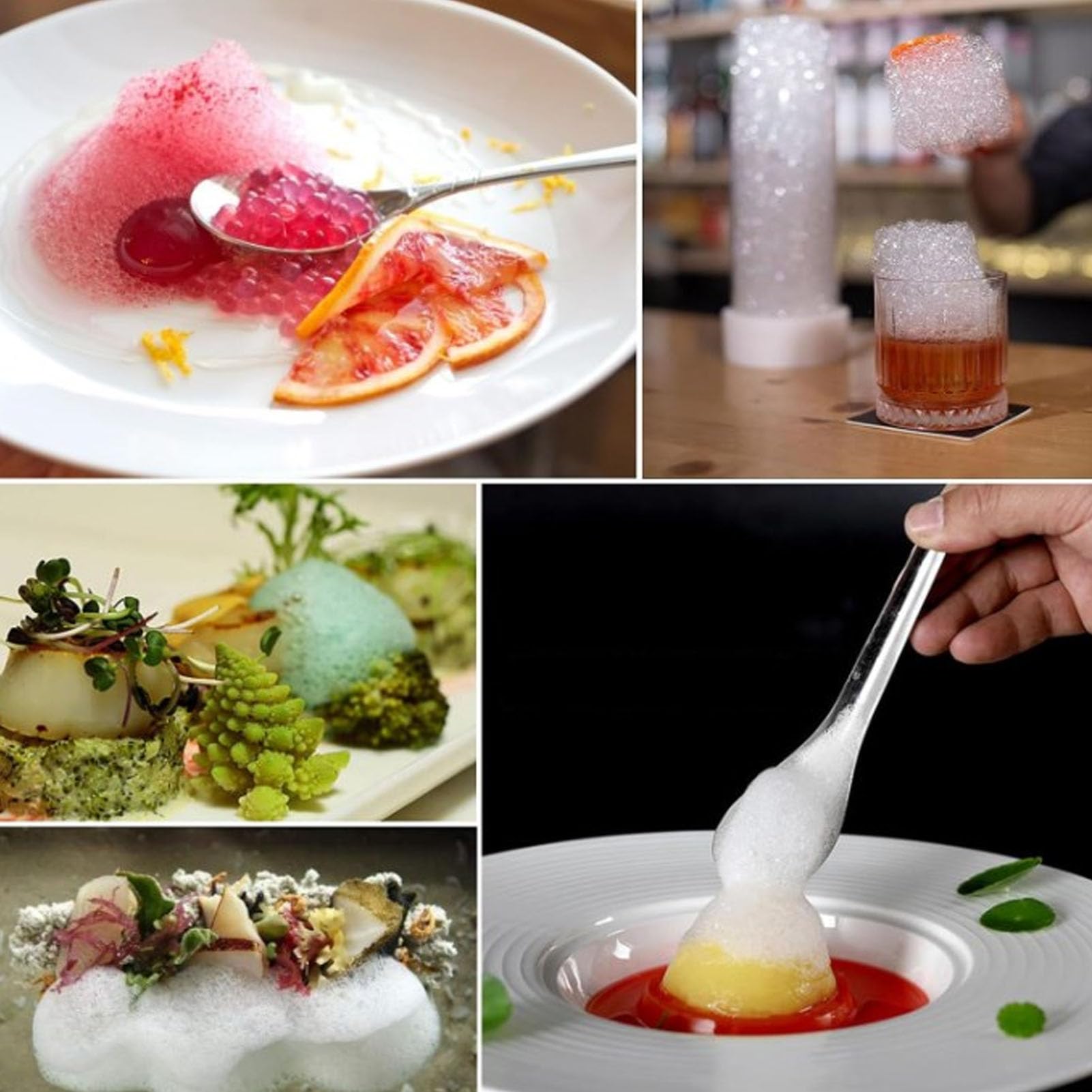 CHICIRIS Porta Schiuma per Gastronomia Molecolare, Strumento di Cottura Essenziale in Vetro Siliconico Professionale per Arte Culinaria, 1 Set