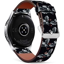 Mingdao Compatible with Galaxy Watch 7 6 5 4 3 1 / Watch5 Pro/Ultra/Active 1 2 / S2 / S3 / Gear Sport Stylish PU Leather Band Replacement Strap, Animals Skeleton