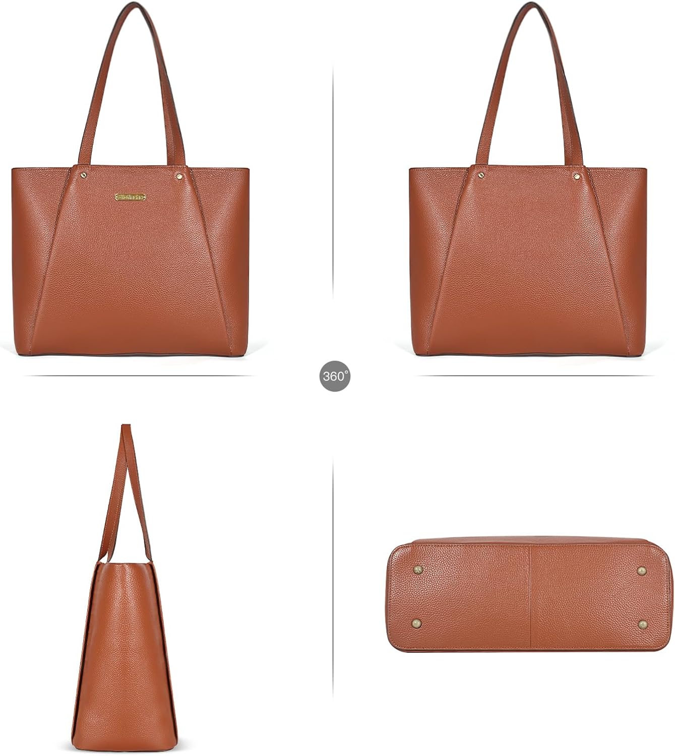 Blofinche Genuine Leather Tote Bag for Women,15.6 Inch Laptop Bag, Large Work Purse for Office Travel Commuter - Image 7