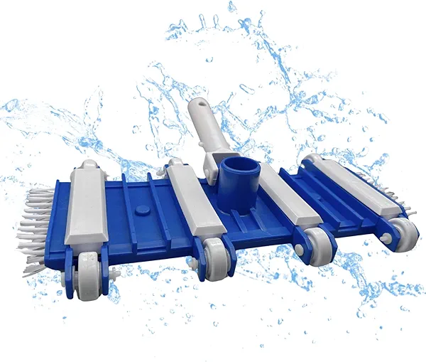 Deluxe 15-Inch Pool Vacuum Head with Wheels for Above Ground & Inground Pools - Rectangular, Weighted Body with Durable Side Brushes - Essential Pool Accessories
