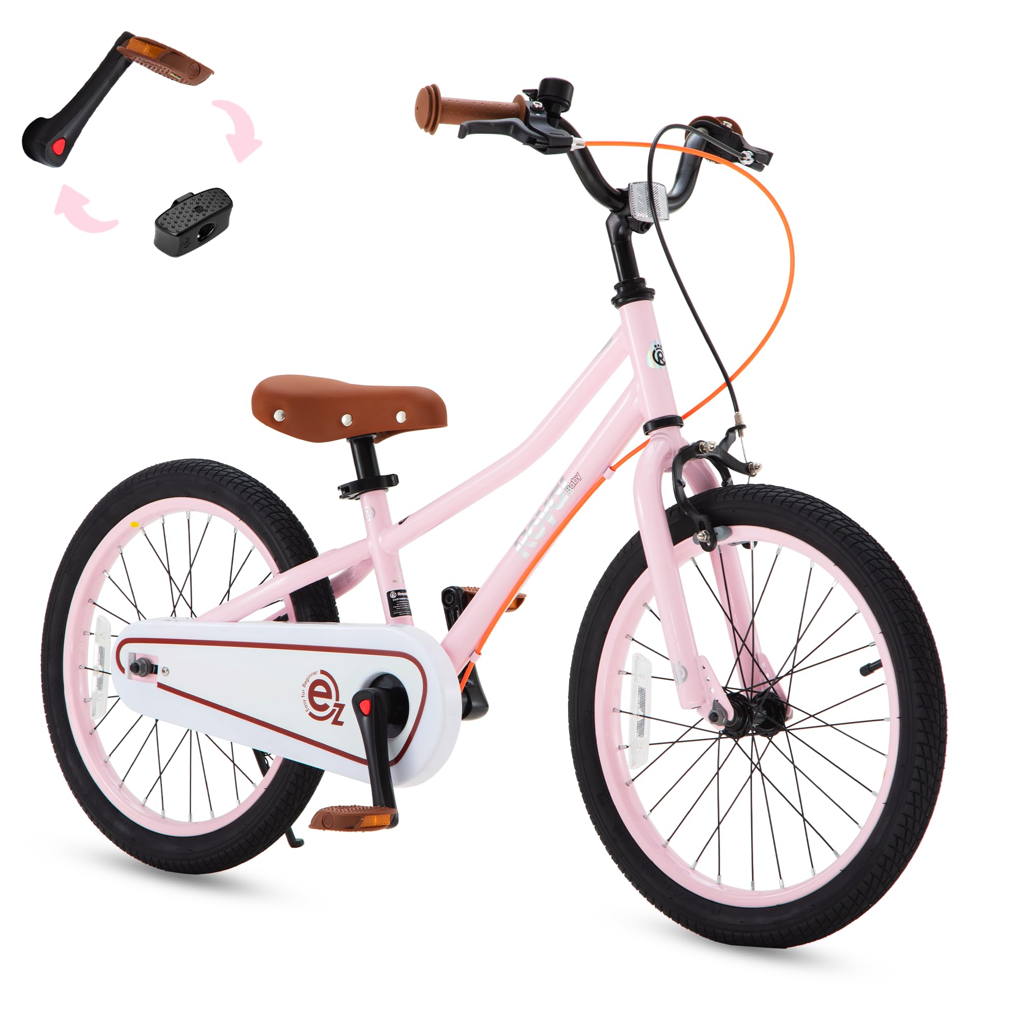 RoyalBaby Kids Bike, Terra EZ Balance to Pedal Convertable Bicycle, 14 16 18 Inch Easy Learn Balancing to Biking Boys Girls Ages 3-9 Years Beginners