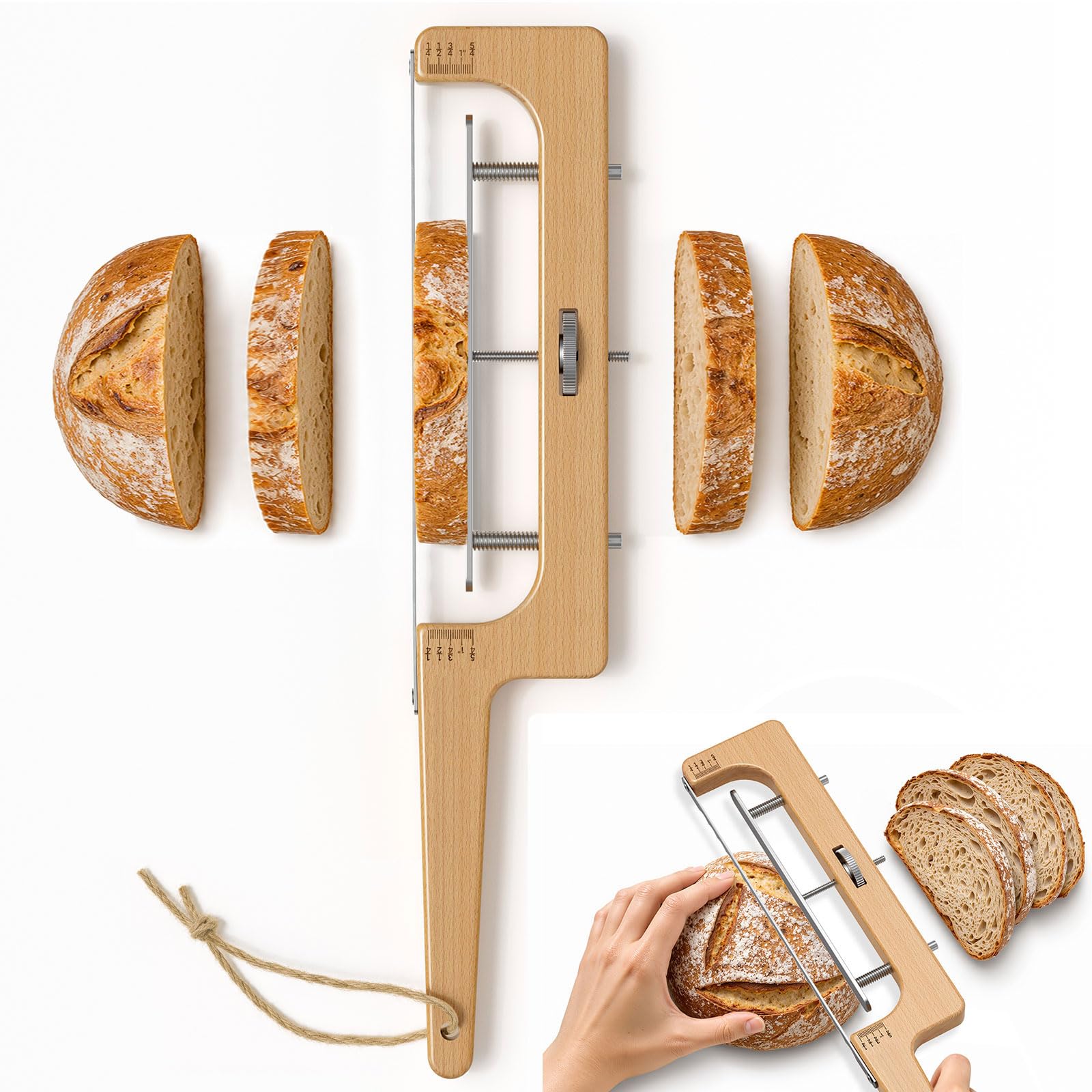 Bread Slicer for Sourdough & Bagels - Adjustable Thickness -1