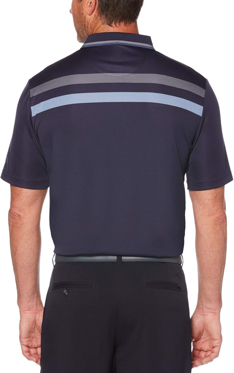 Callaway Men's Performance Short Sleeve Chest Stripe Polo Shirt