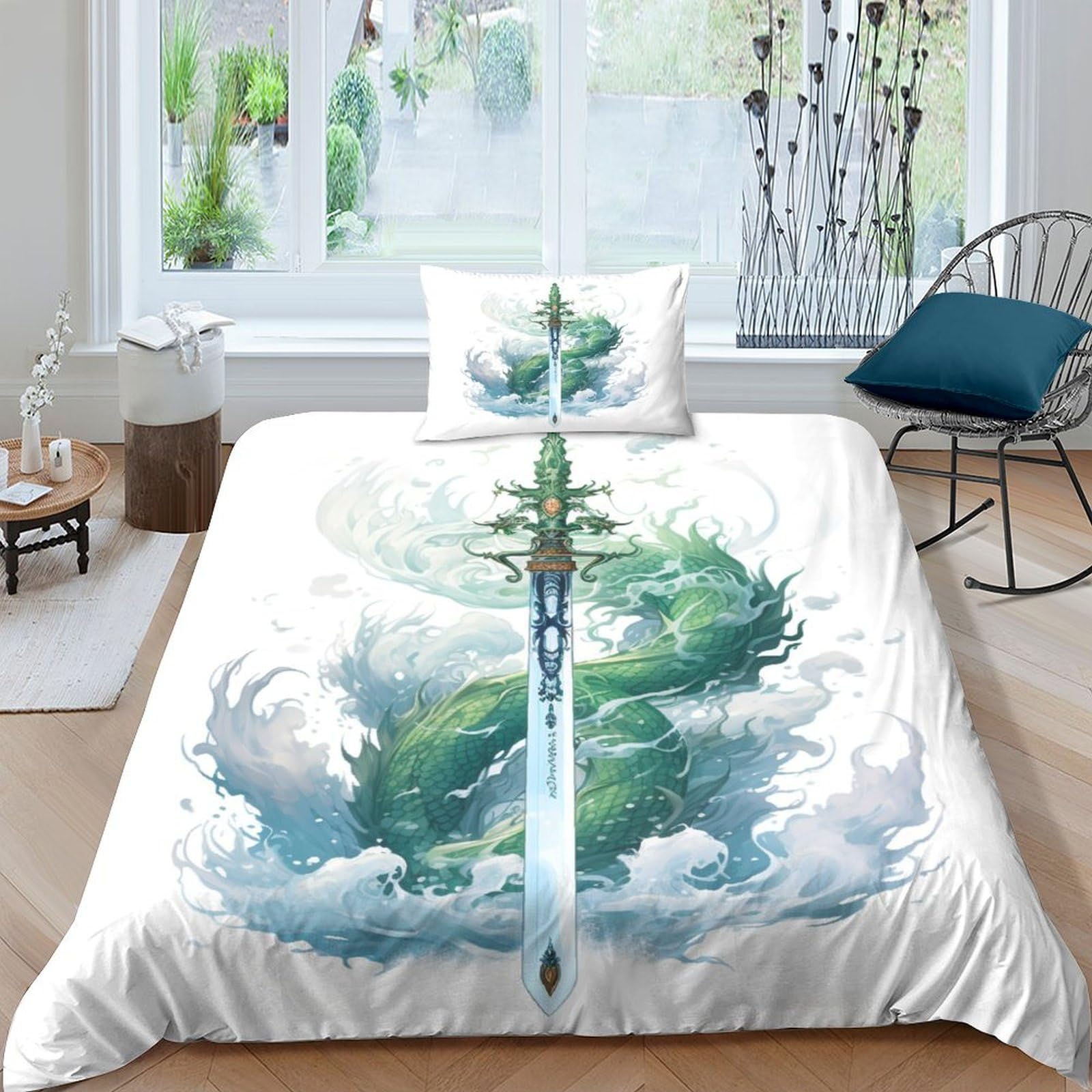 L'épée ensemble de literie décor de chambre fantastique housse couette 135x200