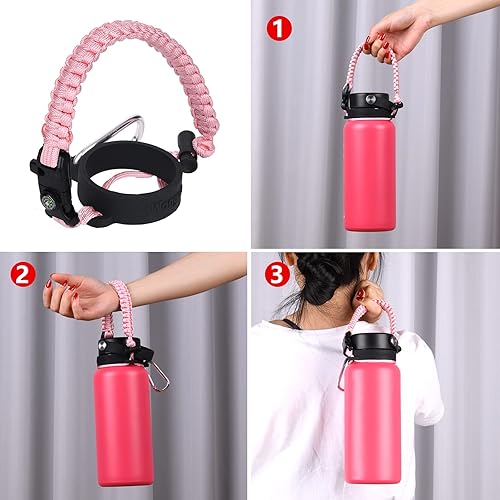 Miniatura 3 de 2.0 Paracord Handle Compatible with Hydro Flask 2.0 Wide Mouth Water Bottle 12 oz 16 oz 18 oz 20 oz 32 oz 40 oz 64 ozPerfect for Daily Walking