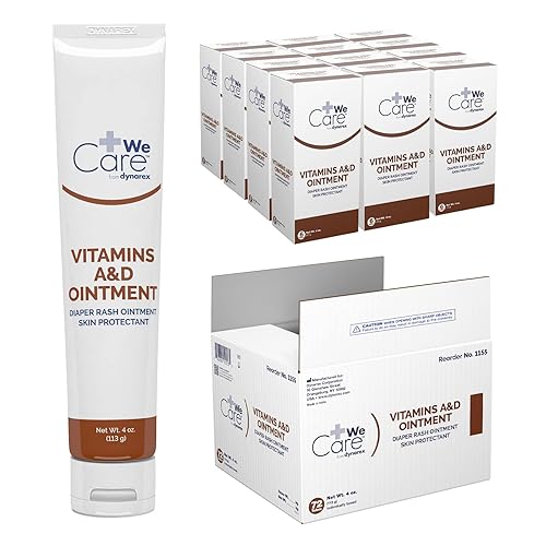 Dynarex Ungüento de vitaminas A y D, ungüento con vitamina A y vitamina D protector de la piel, para sarpullido y malestar del pañal, blanco, 1 caja
