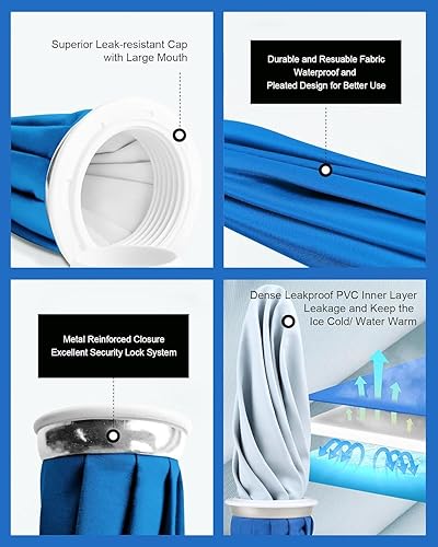 Miniatura 3 de Bolsa de hielo reutilizable para lesiones, bolsa de agua caliente reutilizable para aliviar el dolor, bolsa de hielo para terapia de calor y frío,