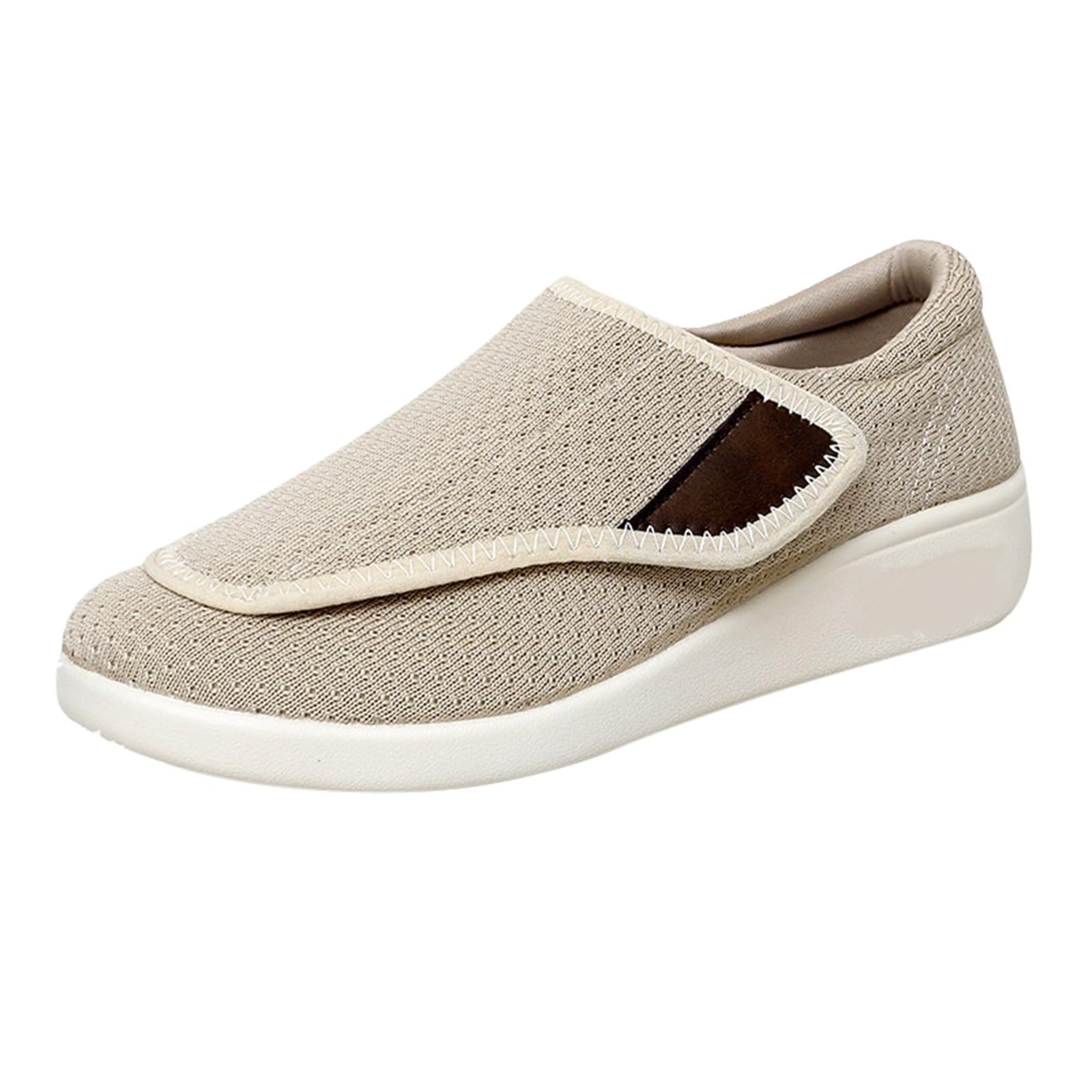 Diabetiker Schuhe Damen Geschwollene Orthopädische Barfußschuhe Leichte Weit Walkingschuhe Flache Sohle Schlupfschuhe Weich Slip On Fitnessschuhe atmungsaktive Freizeitschuhe Wanderschuhe