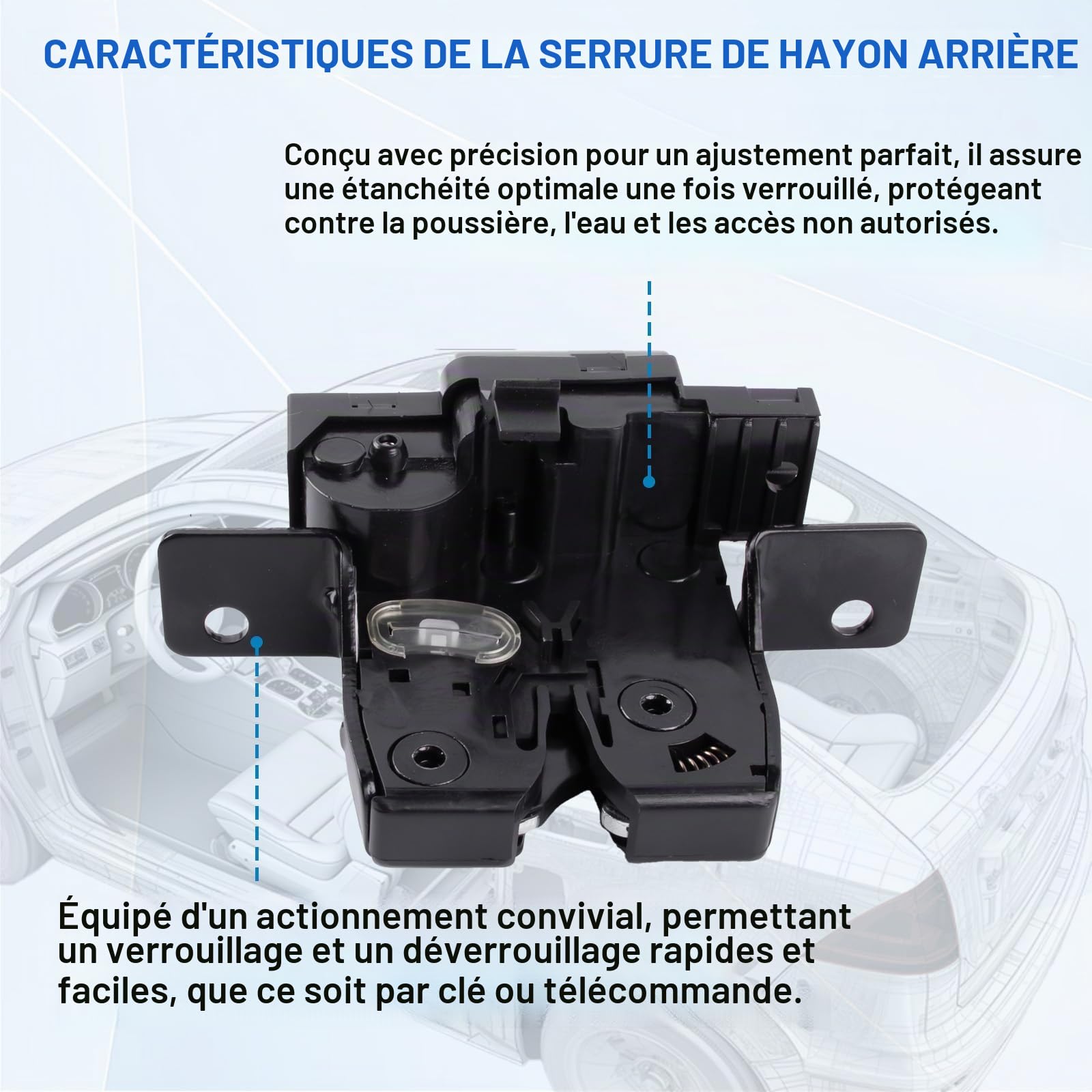 Serrure de hayon, serrure de coffre de hayon de rechange pour Scénic II JM Modus/Grand Modus F JP Clio III Hatchback Accessoires de voiture Pièce # 8200947699 8200076240