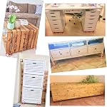 JZK 4 x 1 Roulettes pivotantes de pouce avec freins et vis, 100KG Poids Capacité Roulettes en caoutchouc avec serrures, Roues Dolly pour chariot de cuisine, Petits meubles, Planchers en bois franc