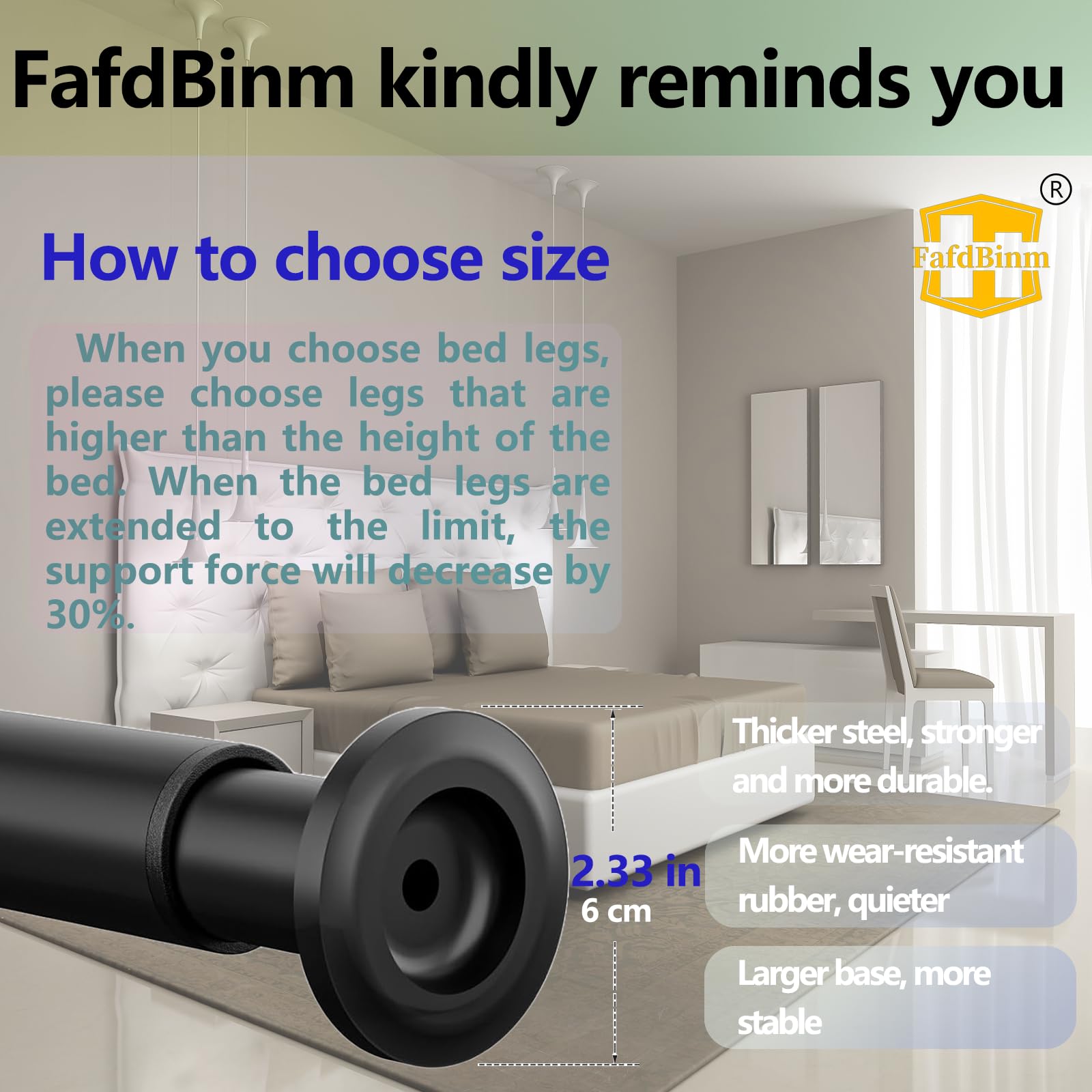 Adjustable Bed Frame Support Legs,Bed Support Legs for King Queen Bed slats,Bed Frame Support Leg,Adjustable Bed Frame Legs Replacement ,King Queen Size Bed Slat Support Legs for Bed Frame Center