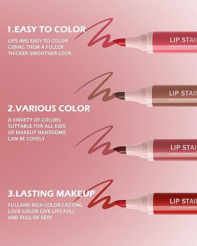 Miniatura 3 de Rotulador de labios - 1 lápiz delineador de labios líquido hidratante marrón nude, aspecto de color mate, acabado natural resistente al agua a