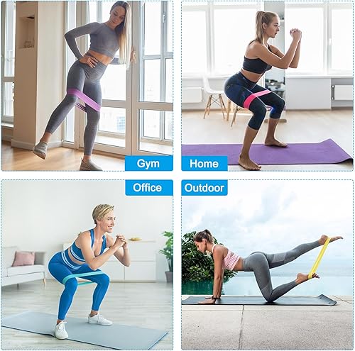 Miniatura 4 de PATIKIL Juego de bandas de resistencia, bandas elásticas de entrenamiento con 5 niveles de resistencia para ejercicio al aire libre en el gimnasio