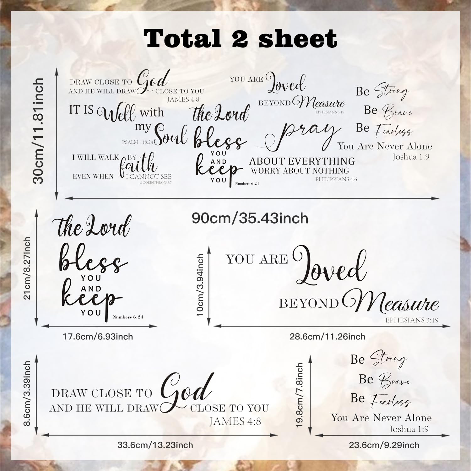 HPNIUB Bible Verse Wall Stickers Inspirational Scripture Quotes, Christian Wall Art for Home Bible Verse Wall Art Bedroom - Image 2