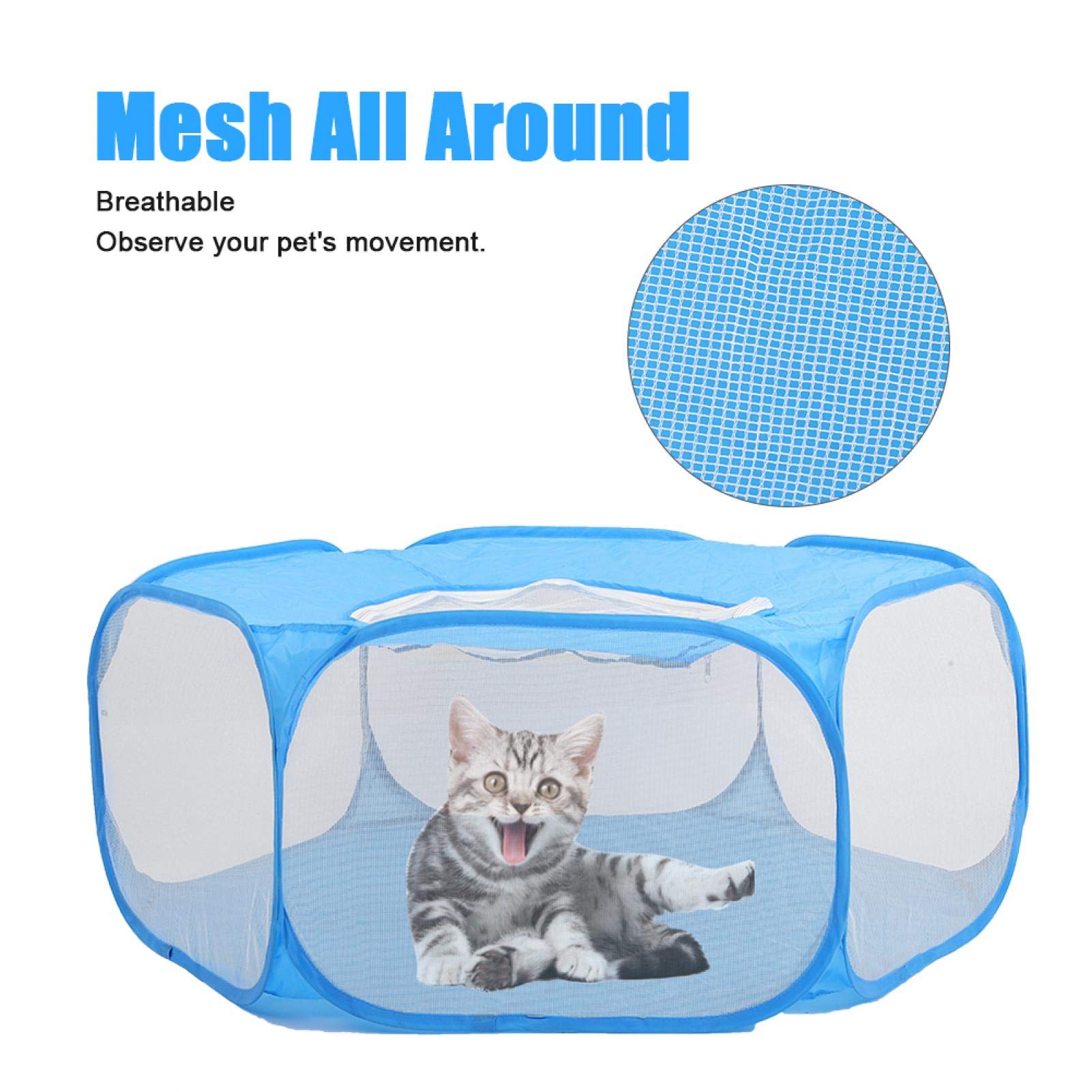 47-Inch Portable Pet Playpen – Foldable Waterproof Cage For Small Animals, Puppies, Cats (Pink) - View #4