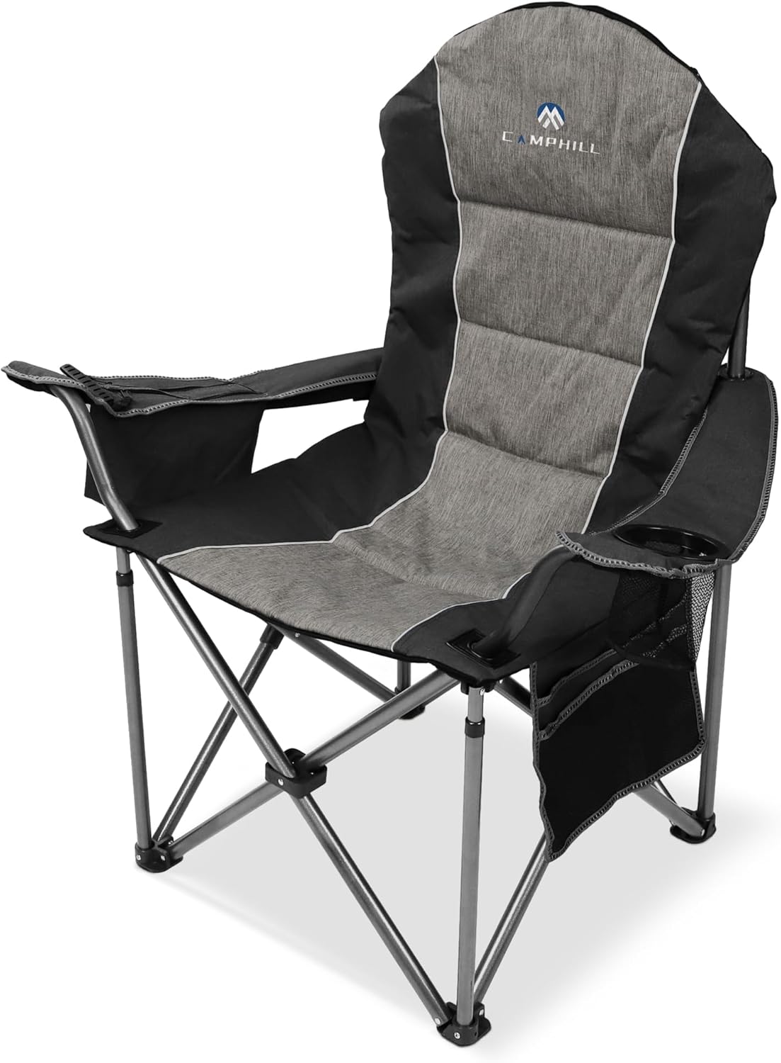 Folding Camping Chair:Oversized Portable Lawn Chairs for Adults,Outdoor Heavy Duty Padded Seats,Support 350 LBS,for Camp,Travel & Picnic Black-new