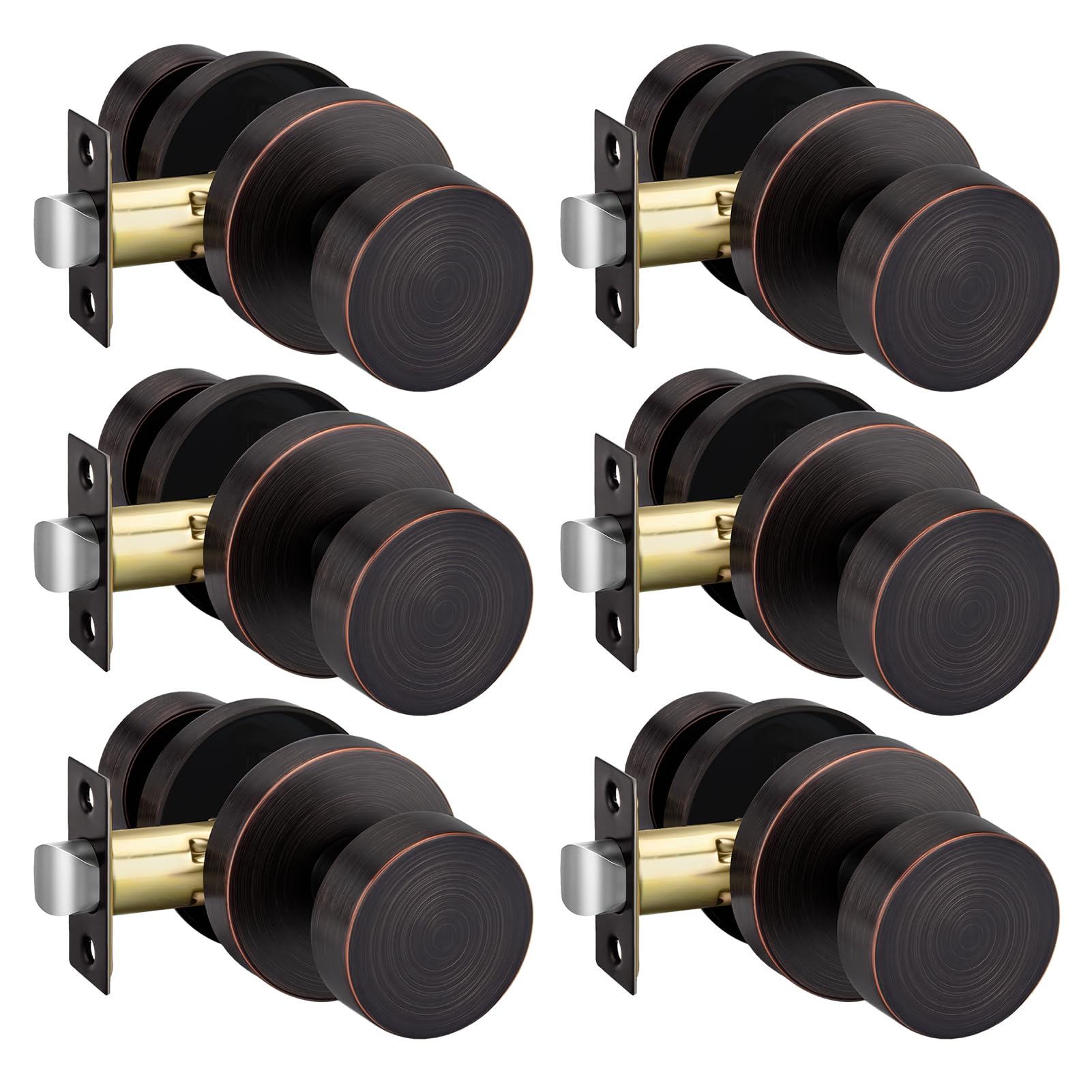 Haidms Oil Rubbed Bronze Passage Door Knobs Closet Door Knob 6 Pack