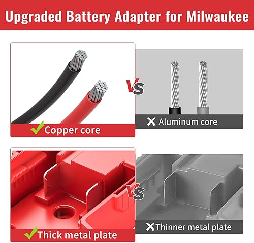 Miniatura 4 de Adaptador de ruedas eléctricas para adaptador de batería Milwaukee M18, kit de conversión de batería de ruedas eléctricas de 18 V con soporte de