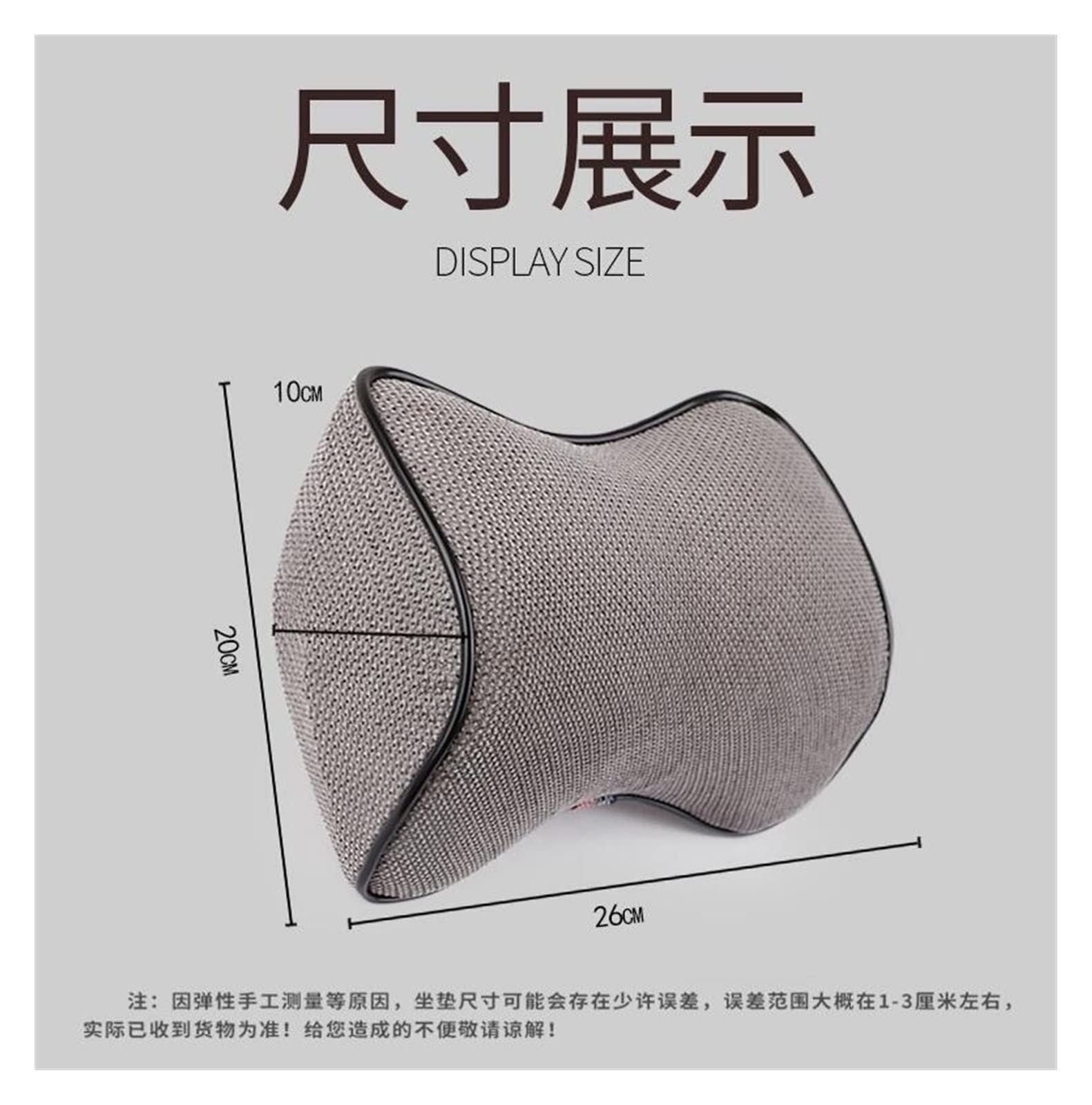 Cuscino per Il Collo dell'auto in Cotone e Lino Cuscino per poggiatesta in Schiuma di Memoria Cuscino per Il Collo dell'auto Regolabile Cuscino per Auto Traspirante Supporto per la Testa (Color : Bl