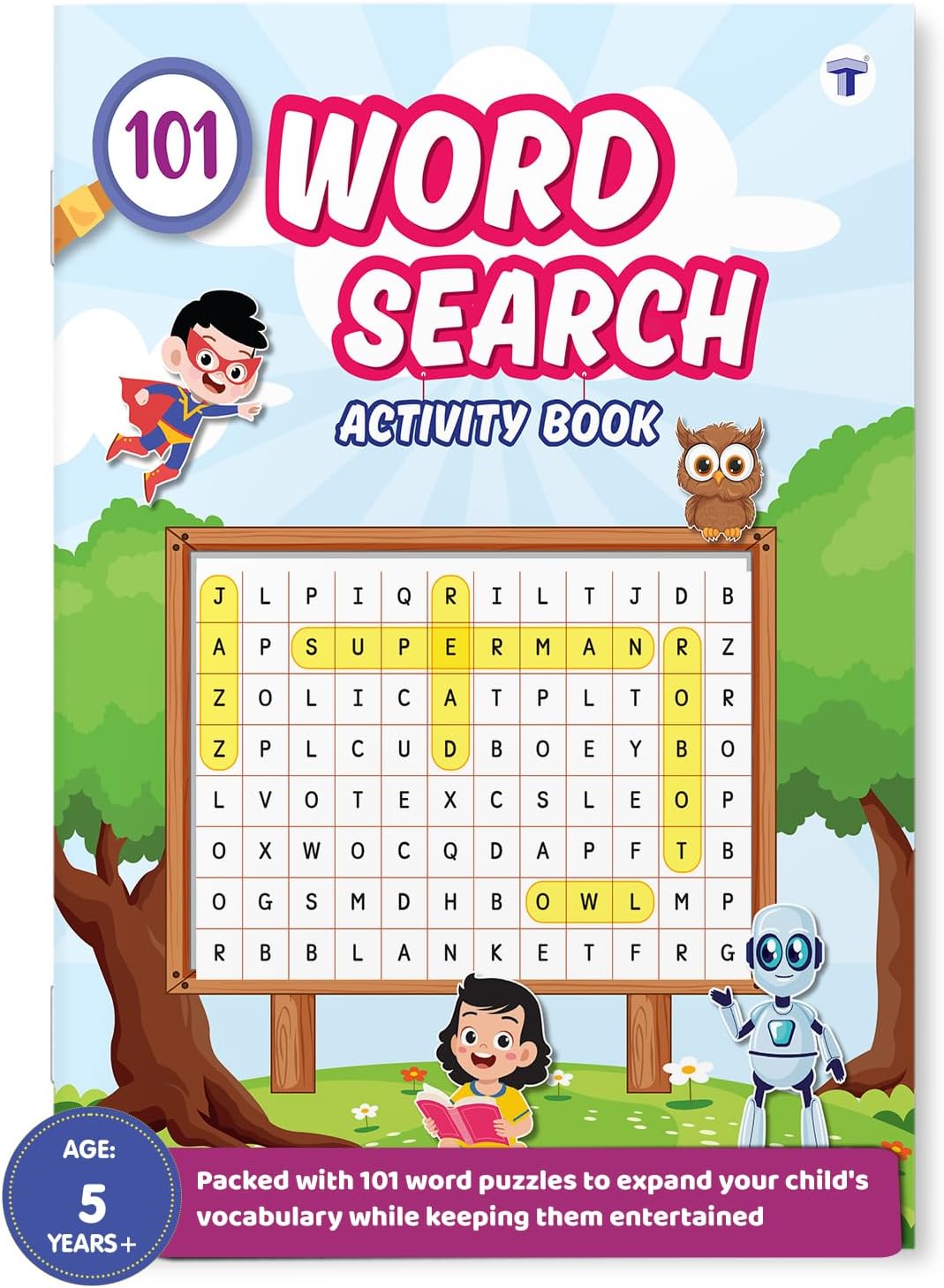 101 Word Search Activity Book for Kids | Large Grid, Word Search Puzzles for Children | Early Learning English Activity Book with Solutions | Colourful Illustrations | 5+ Years
