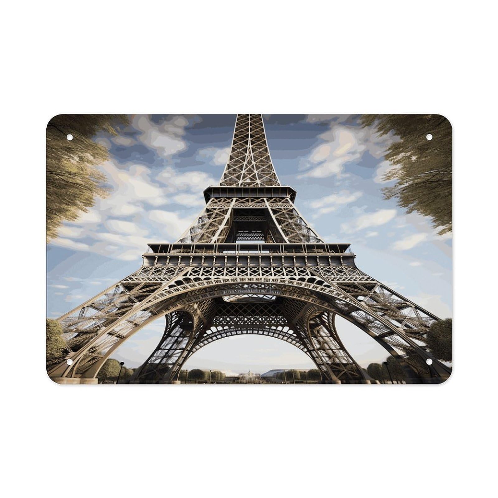 Fodpand Style Eiffel Tower French Paris Monument Wall Art Metal Signs Tin Sign