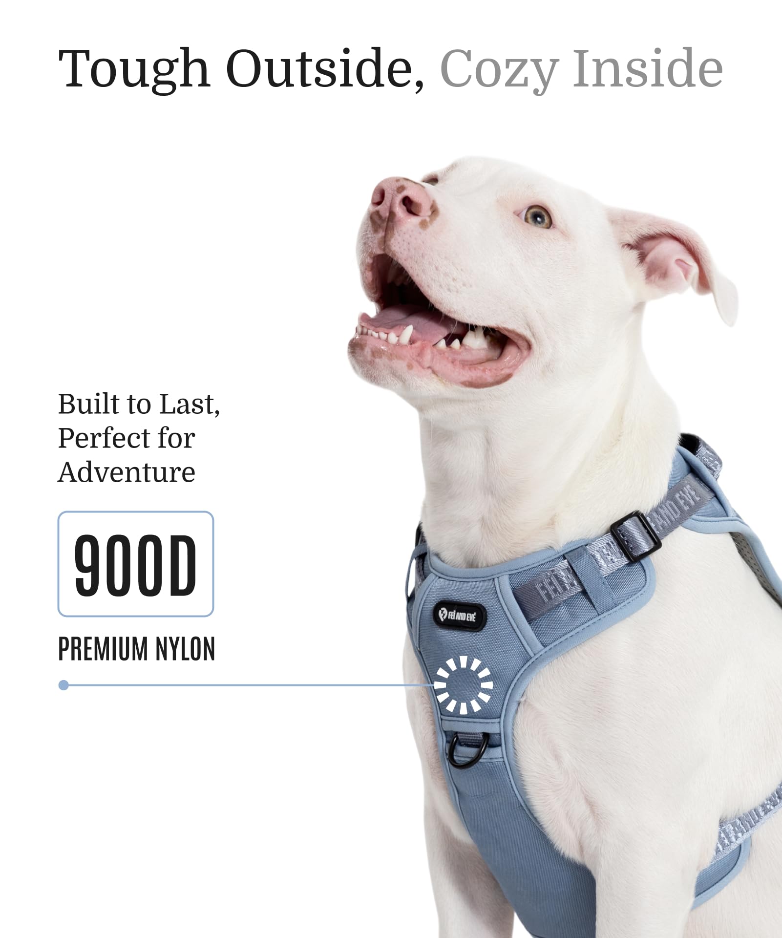 2026 New Edition, Fei & Eve MagEase Dog Harness - 3-Second Magnetic Buckles | 3-Point No-Pull Control | Heavy-Duty 900D Nylon | Dual Safety Handles | Breathable Mesh | Adjustable Fit | X-Large, Blue - image 4