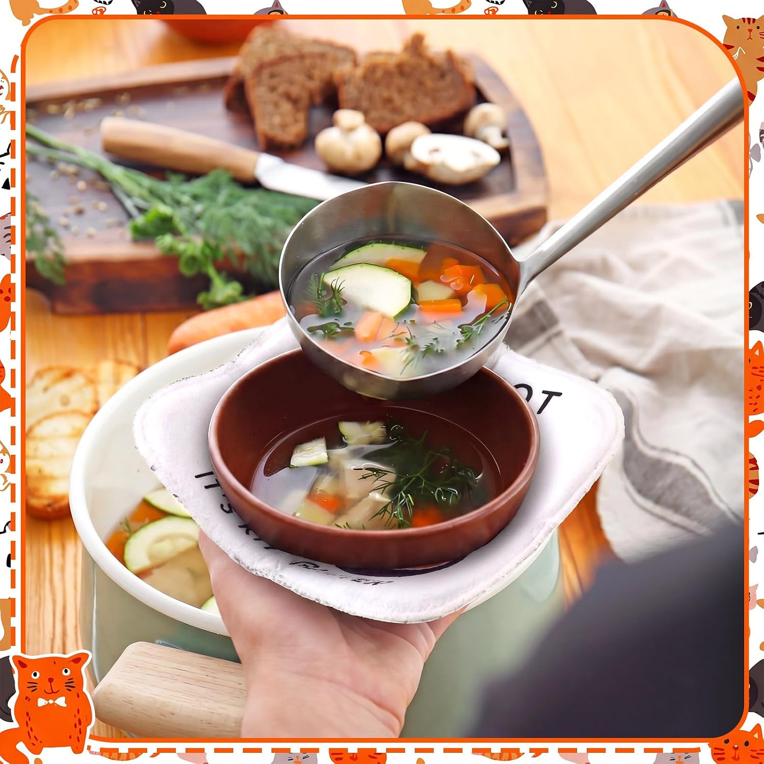 Boao 6 Sets Cat Microwave Bowl Cozy Holders, Heat Resistant Cozy image 3