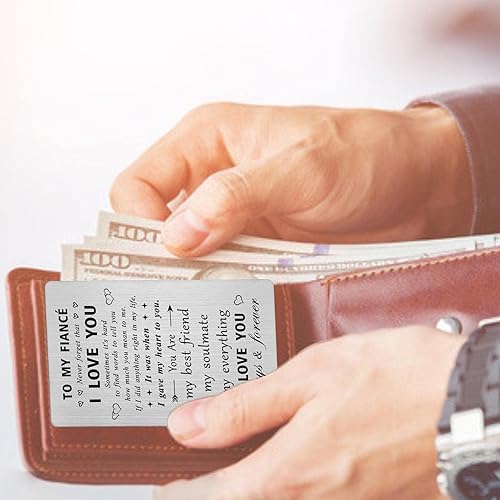 Miniatura 5 de CPLJW Regalos para mi prometido I Love You Future Husband Regalos para cumpleaños, boda, aniversario, tarjeta grabada