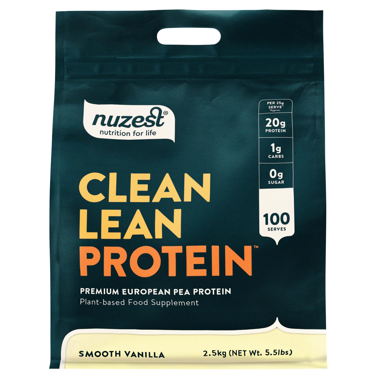 Vegan Protein Powders by Nuzest - Clean Lean Protein - Smooth Vanilla - Plant Based Pea Protein Shake - Low Calorie & Low Carb - Gluten Free - Dairy Free - 2.5kg (100 Servings)