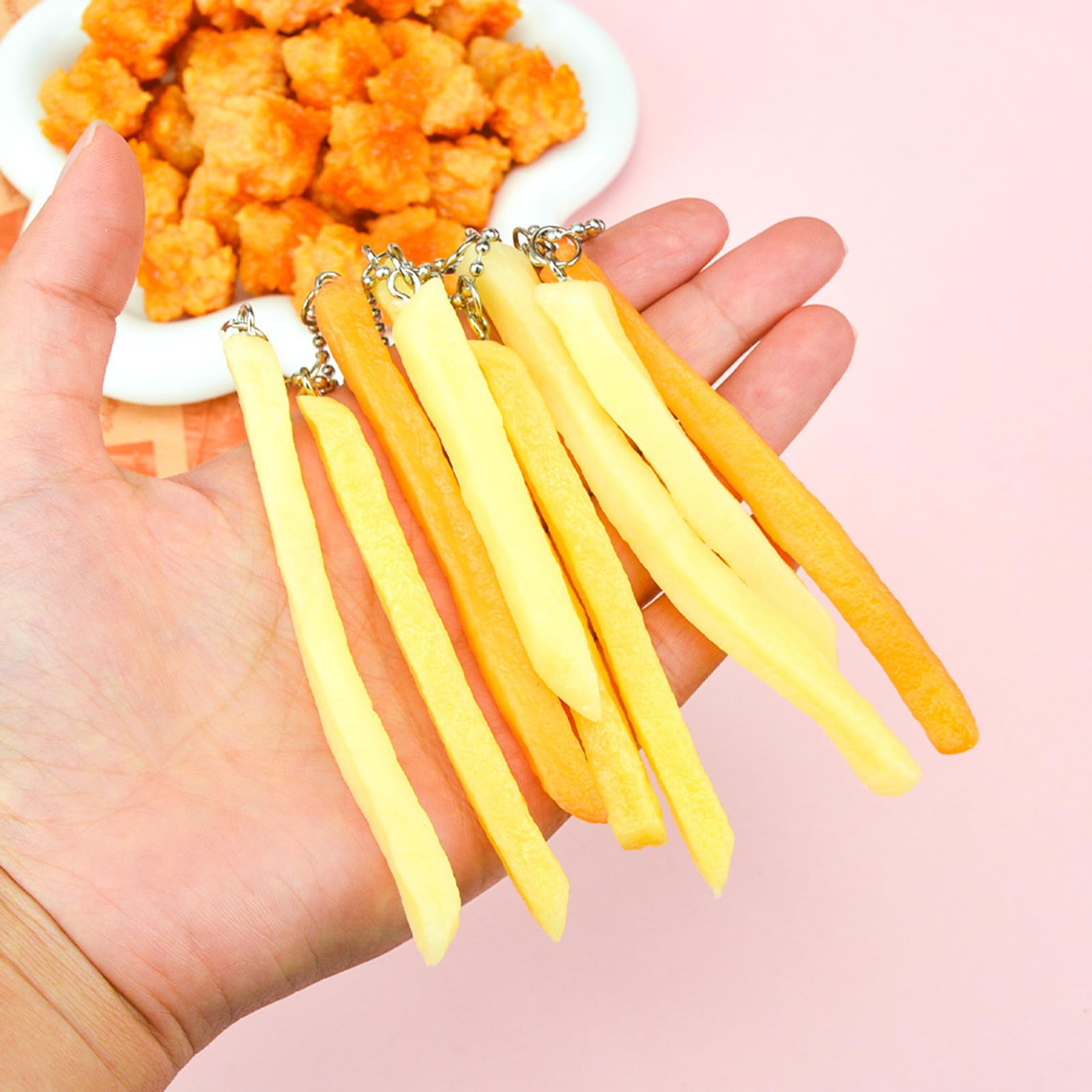Amazon.co.jp: 10 個リアルなフライドポテトキーホルダー人工フライド