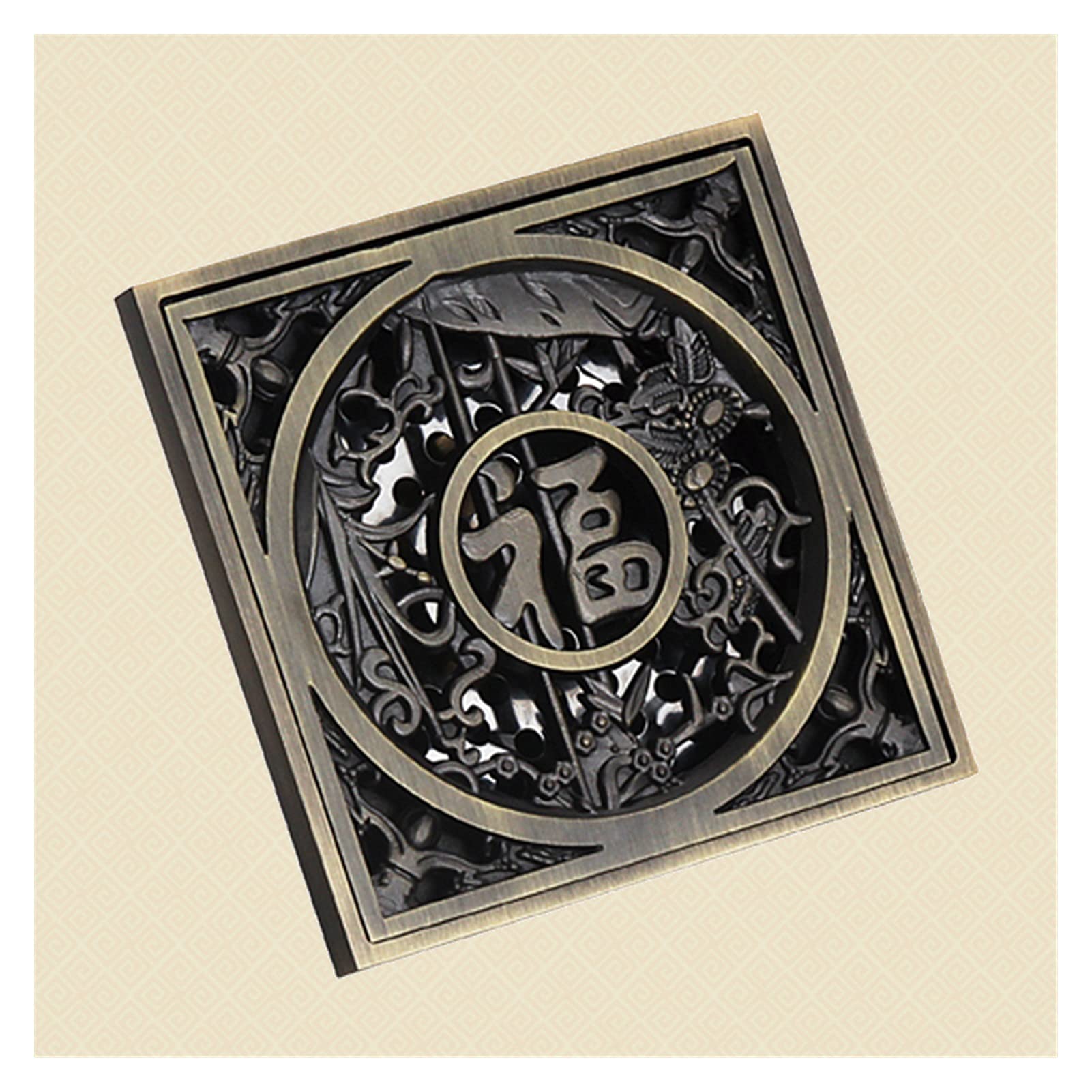 Bodenablauf Aus Edelstahl – 10x10 Cm Quadrat, Antik Bronze Gebürstet Für Dusche, Balkon & Bad