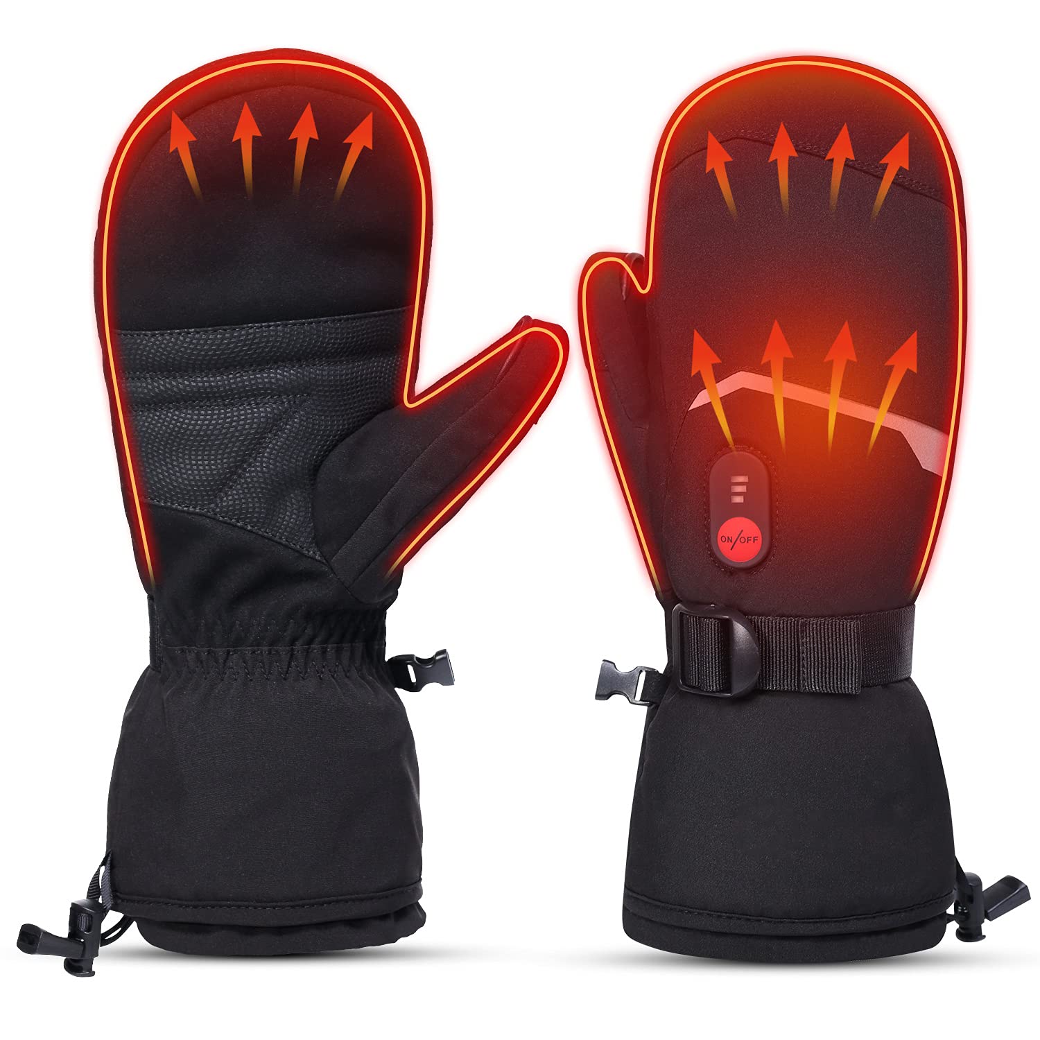 BARCHI Heat ed Mittens dla mężczyzn i kobiet, elektryczne podgrzewane rękawiczki, zimowe ogrzewacze do rąk, odpowiednie do zimowych narciarstwa, spacerów, wędrówek, biegania itp.
