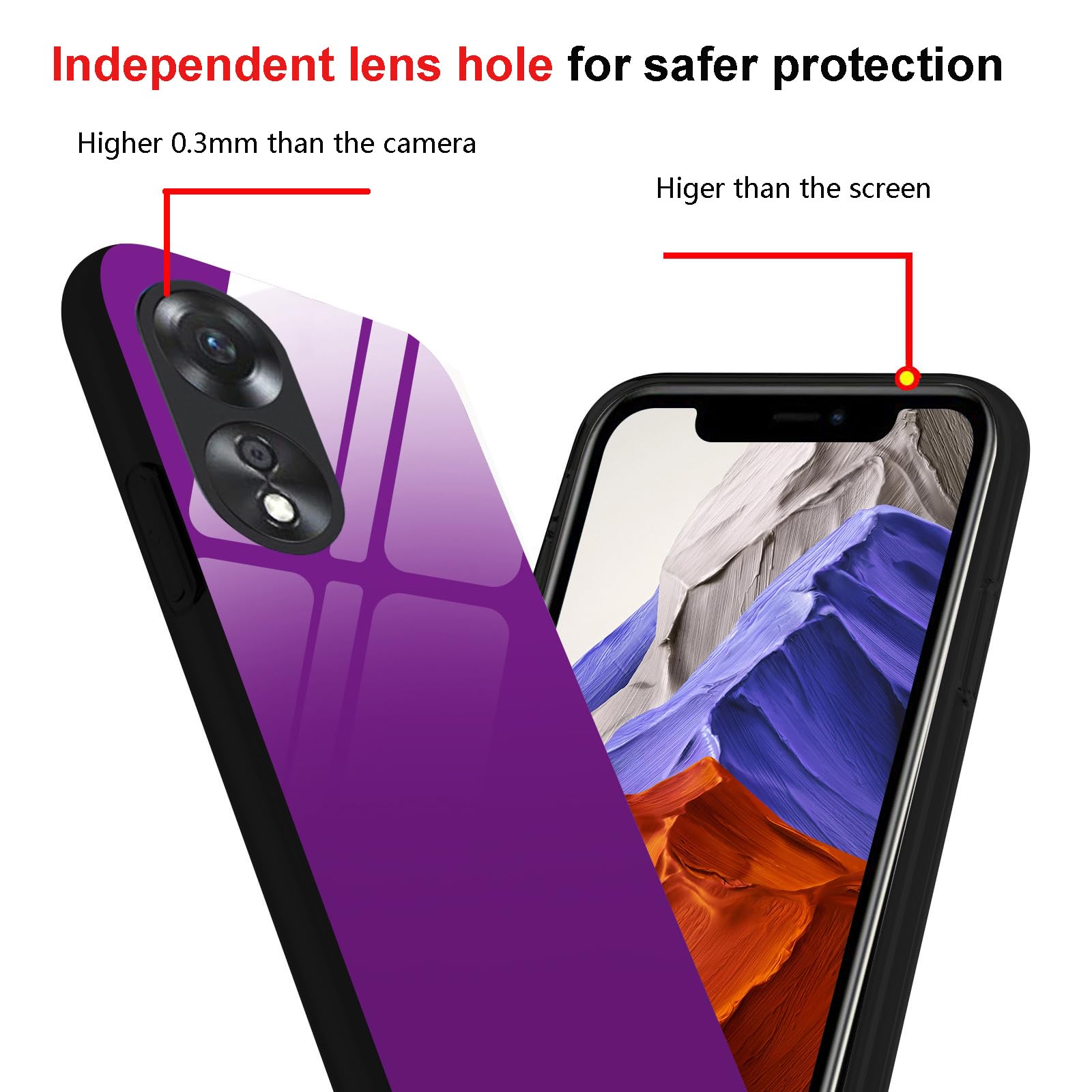 SEAHAI Cover per Oppo A58 4G, Custodia Protettiva Ultra Sottile ed Elegante in Silicone TPU Flessibile, Glitter Modelli Colorful Cover Antiurto Case - Fiore Viola