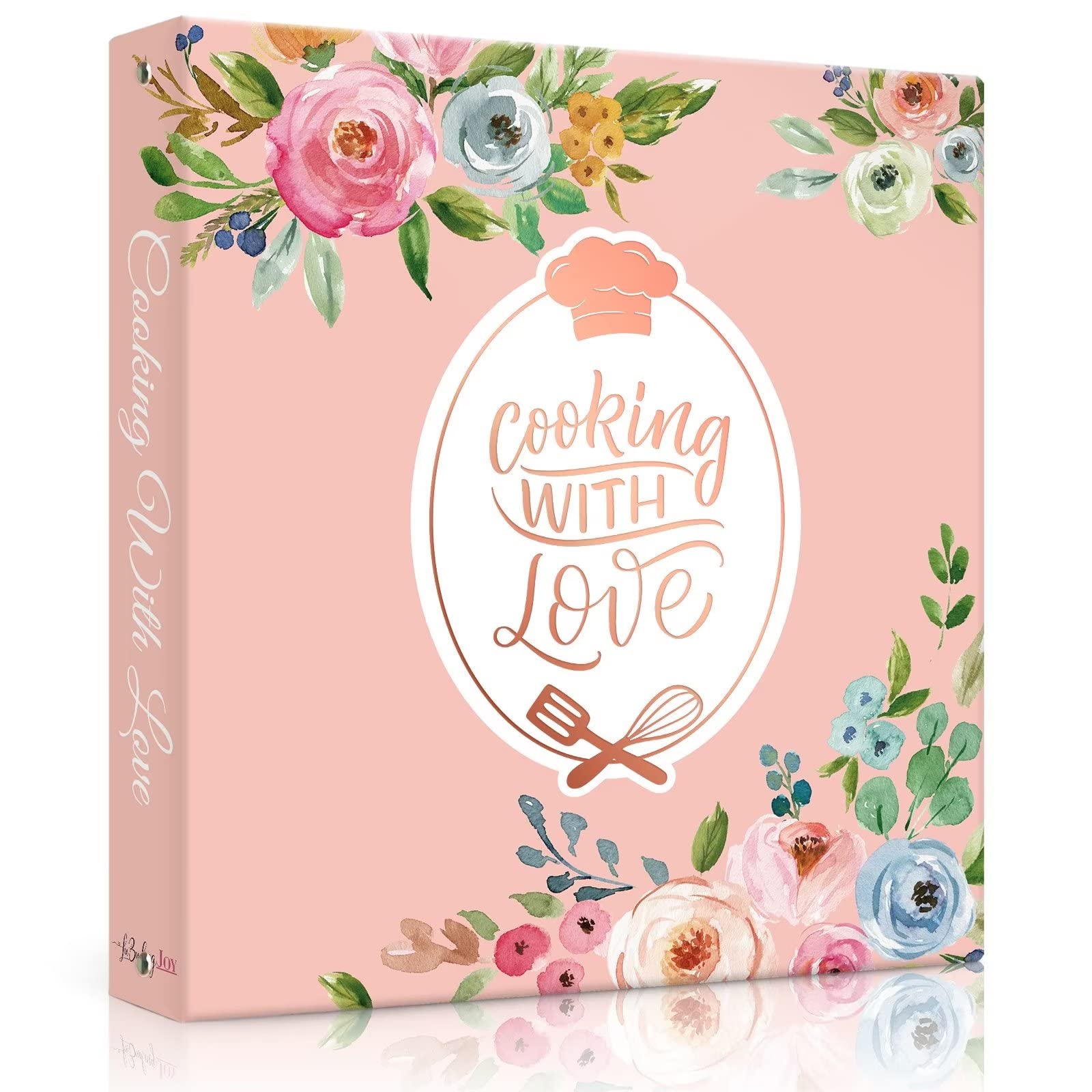 Photo 1 of Recipe Binder 8.5x11 3 Ring, Recipe Book to Write in Your own Recipes, Family Recipe Binder Full Page with Plastic Sleeves for Cooking Gifts (Floral, 4x6 Recipe Cards) 4x6 Recipe Cards Floral