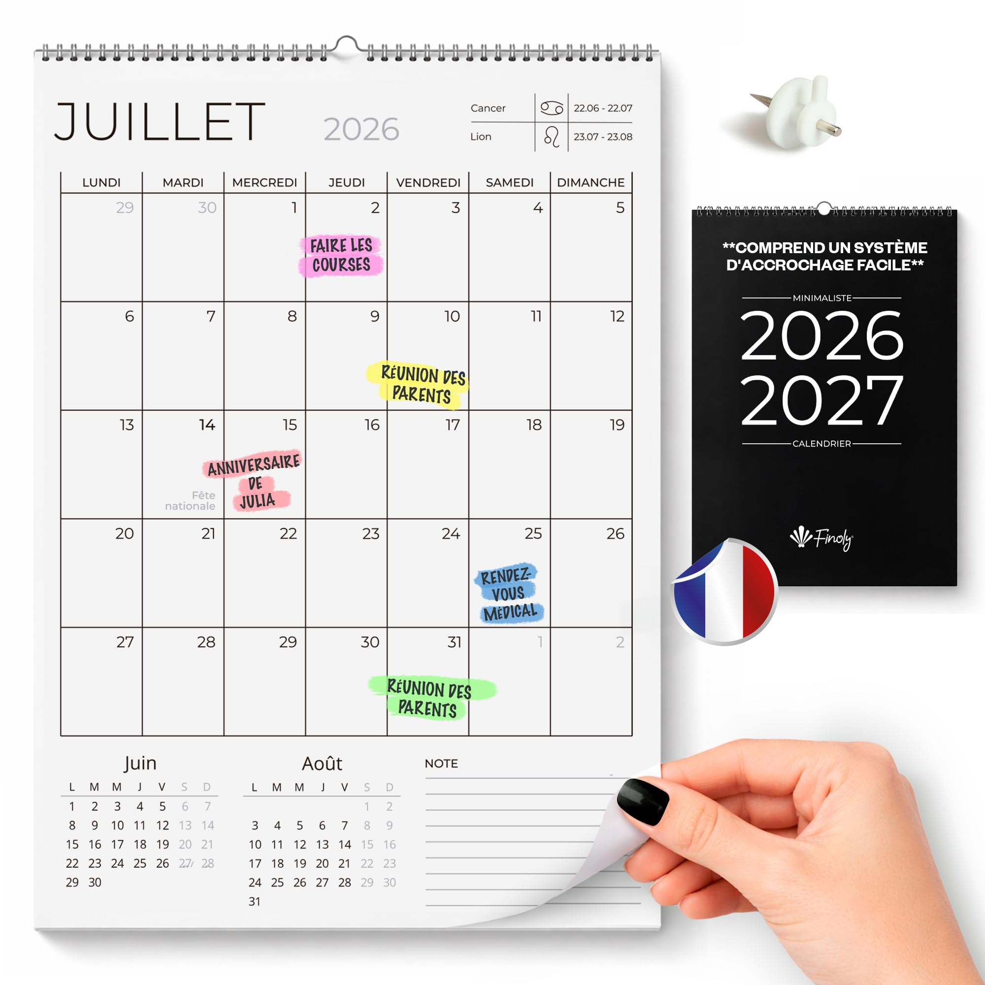 finoly calendrier mural vertical