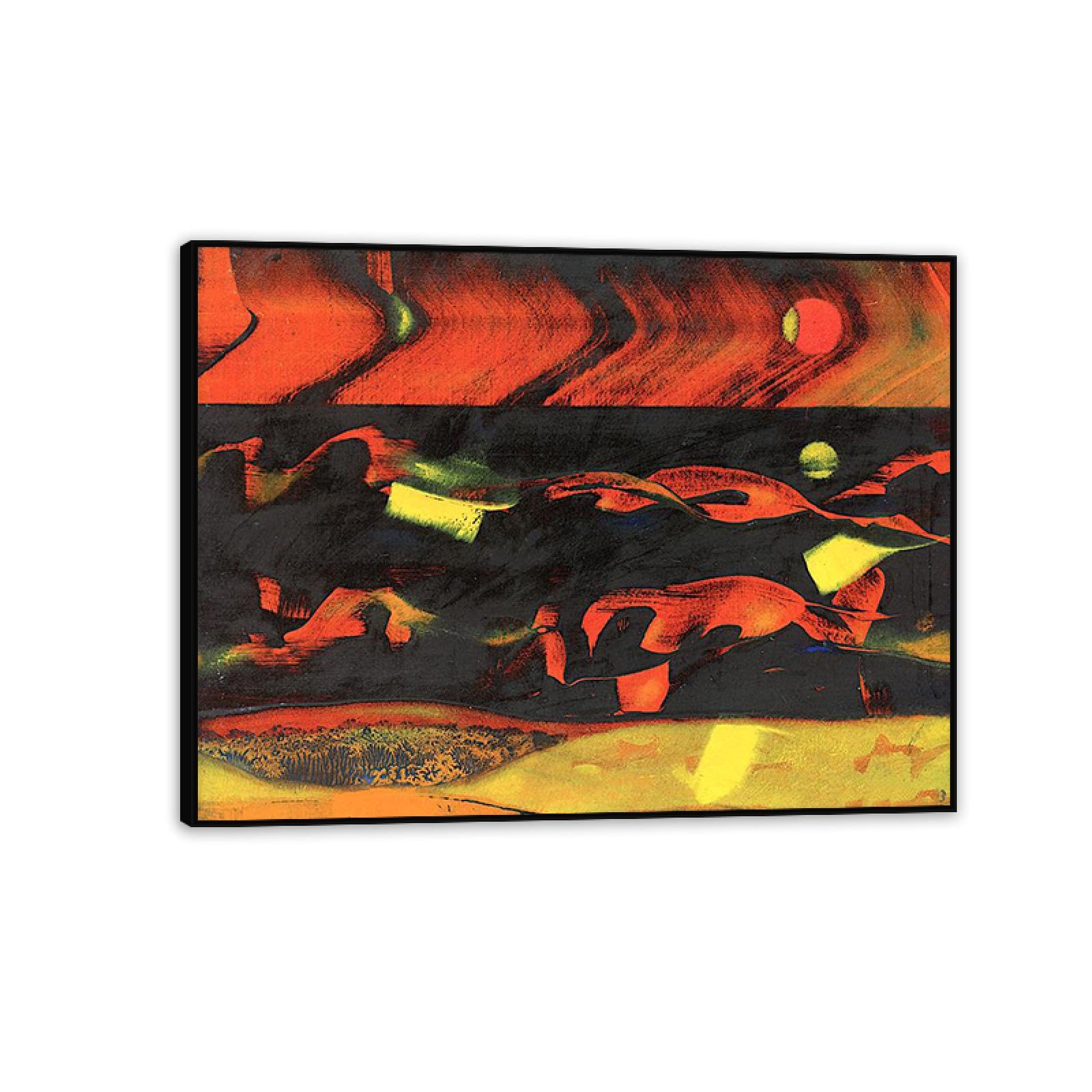 Max Ernst Canvas Wall Art Reproductions of Famous Paintings Migration Max Ernst Print on Canvas Artwork Wall Decor for Living room bathroom 65x50cm(26x19in) Black Framed