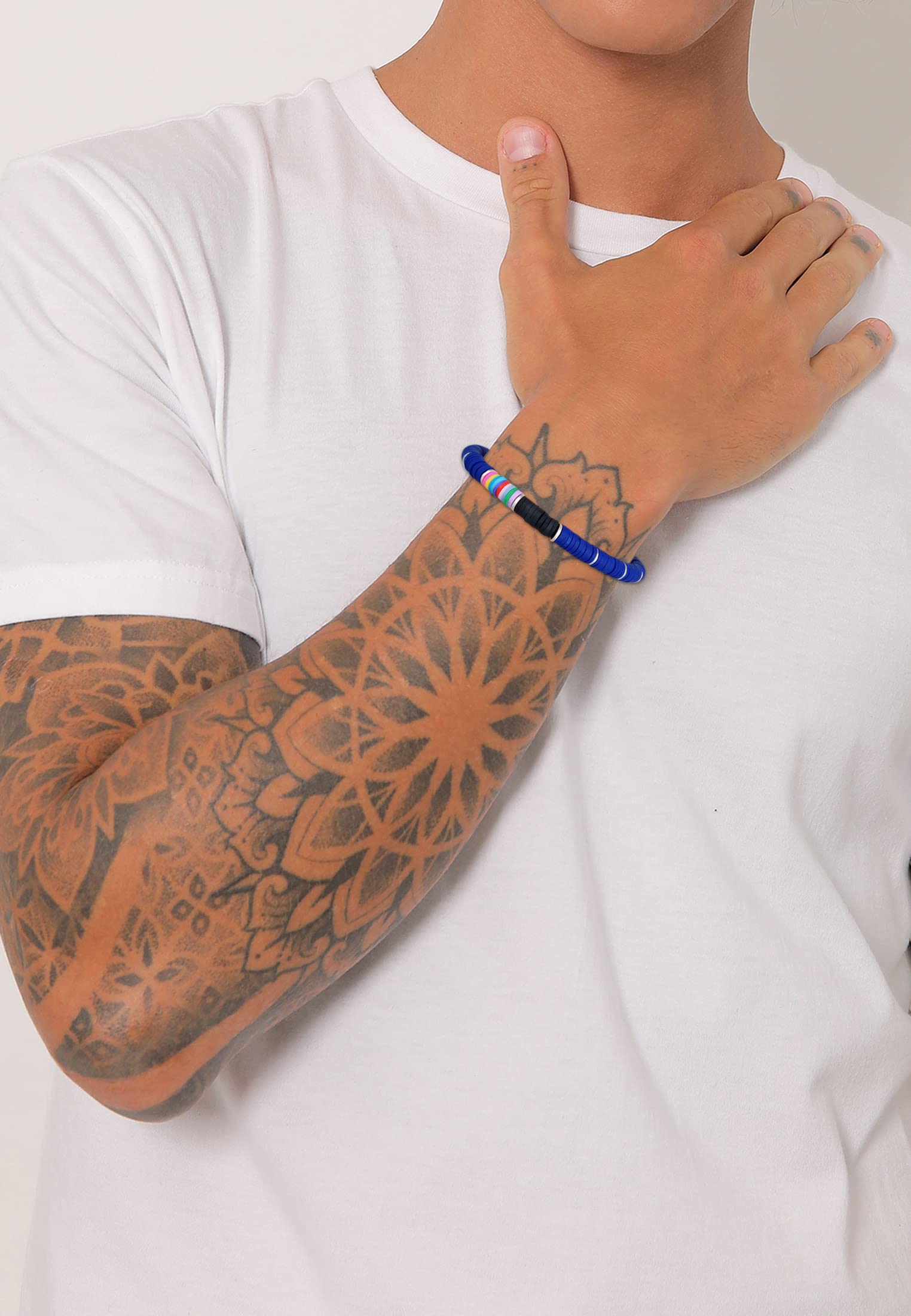Kuzzoi Buddha Herren Armband aus Heishi undGlas Perlen