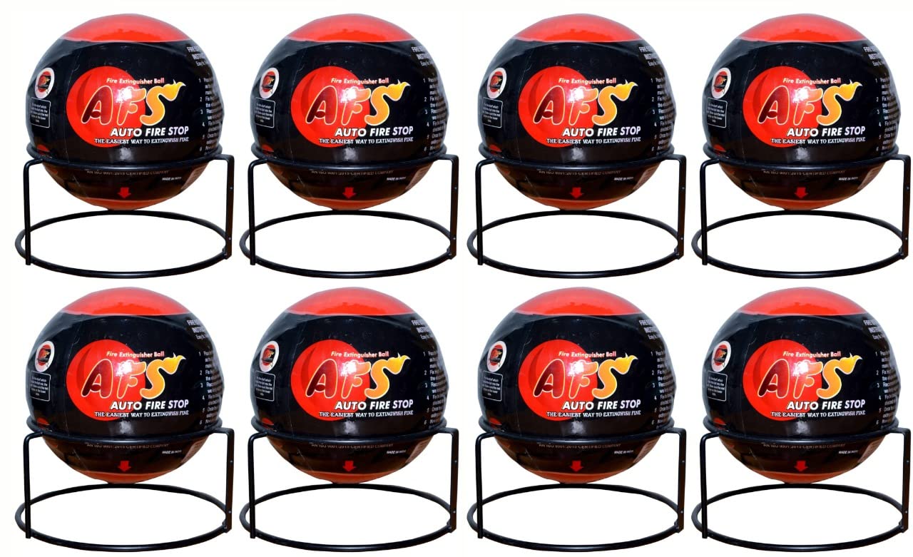 AFS Fireball-Fire Extinguisher Ball, Quick Fire Off, Automatic Fire Extinguishing Fire Suppression Device with Mount and User Manual Ideal for Home, Car, Garage and More(1.3kg) (Pack Of 8)