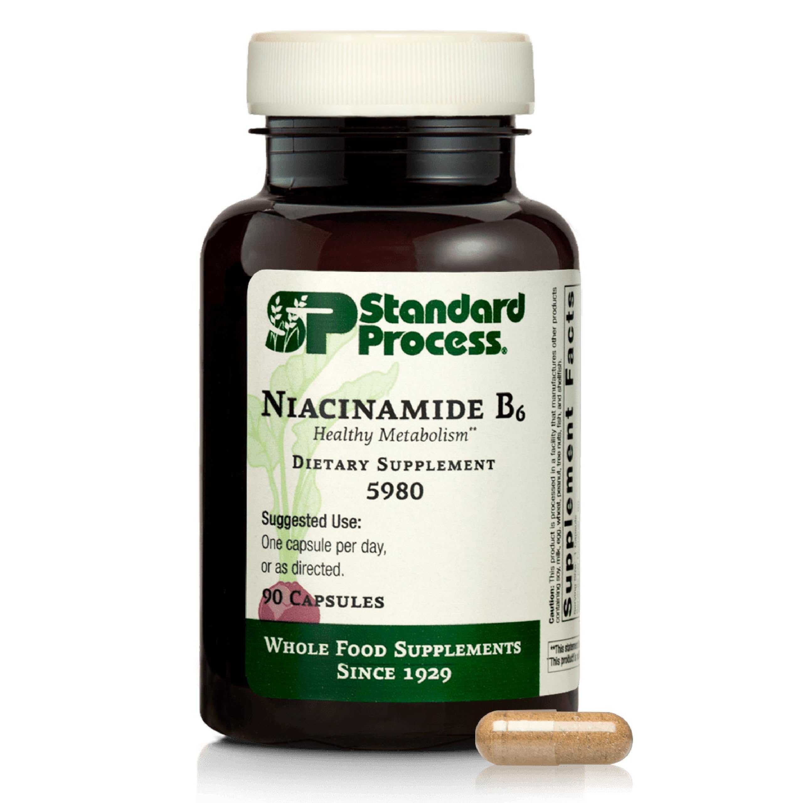 Standard Process Niacinamide B6, Energy Metabolism Support, 90 Capsules