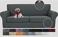 Vista 1 de JIVINER Fundas de sofá de 3 piezas para sofá de 2 cojines, funda de sofá elástica con 2 fundas de cojín de asiento extra grandes, fundas gruesas